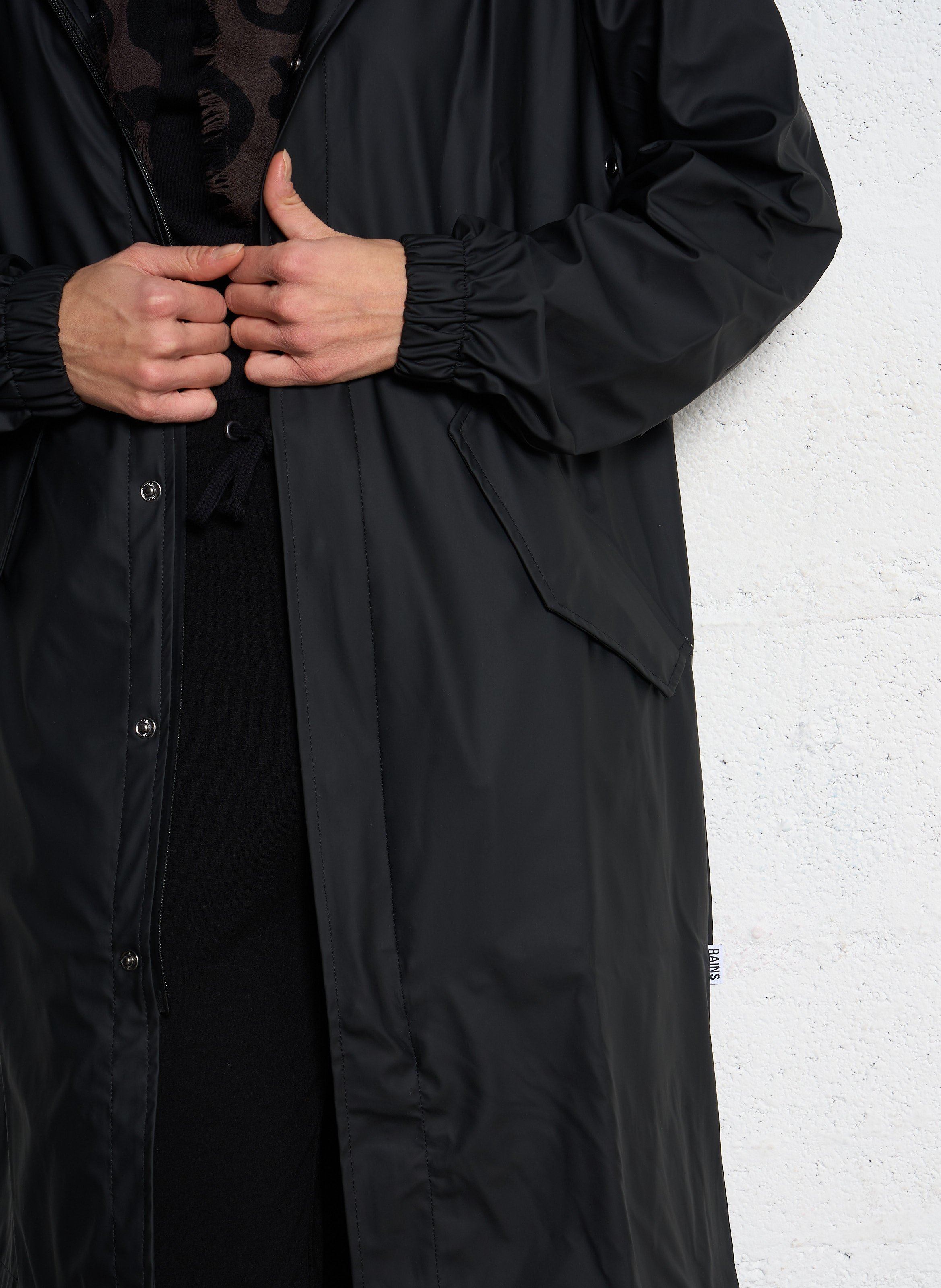 Parka imperméable à capuche RAINS Noir