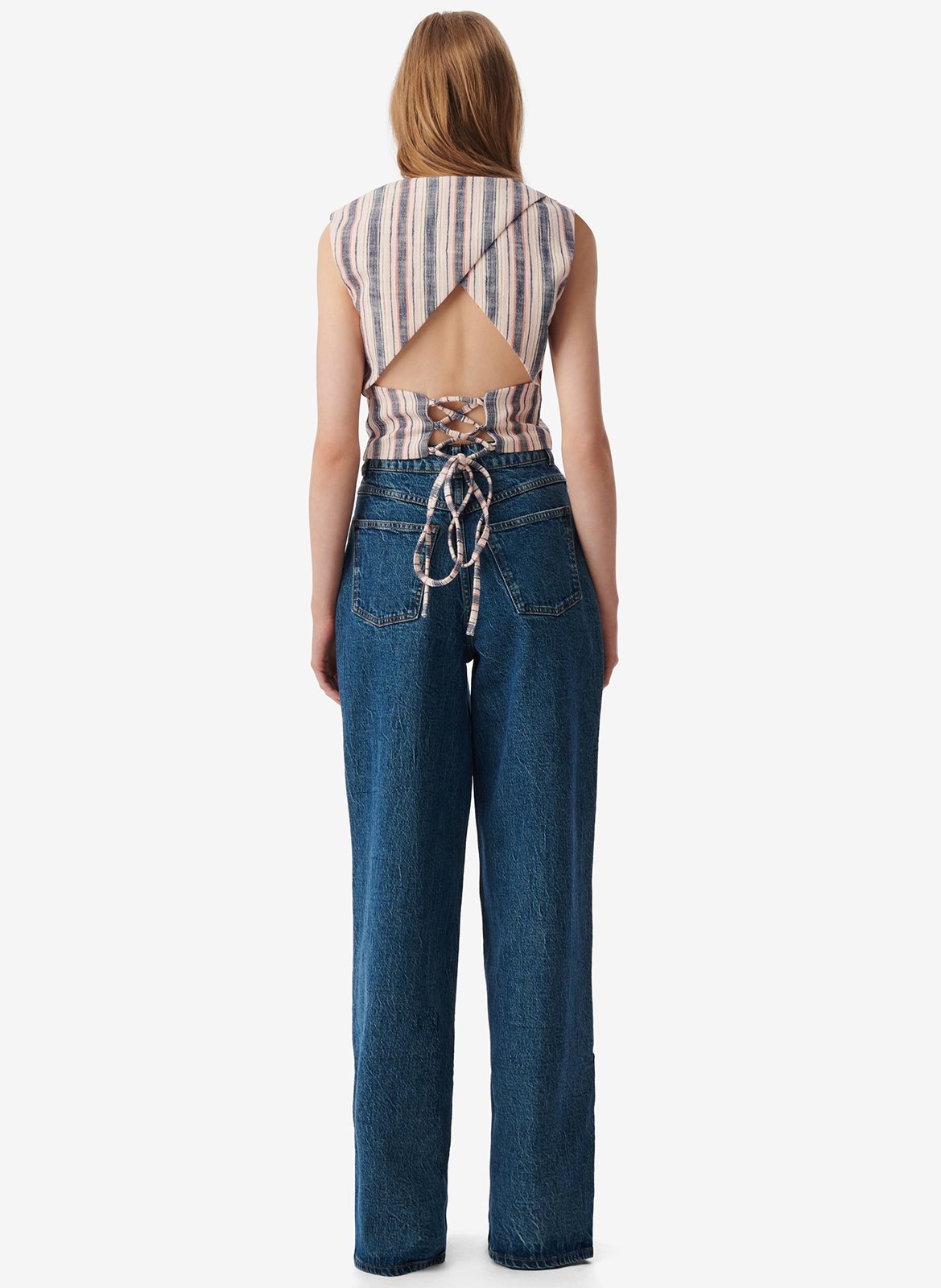 Fitted V-neck cotton top IRO Multicolored