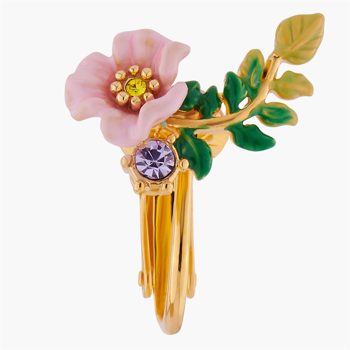 Rabbit and flower asymmetric earrings LES NEREIDES Multicolored