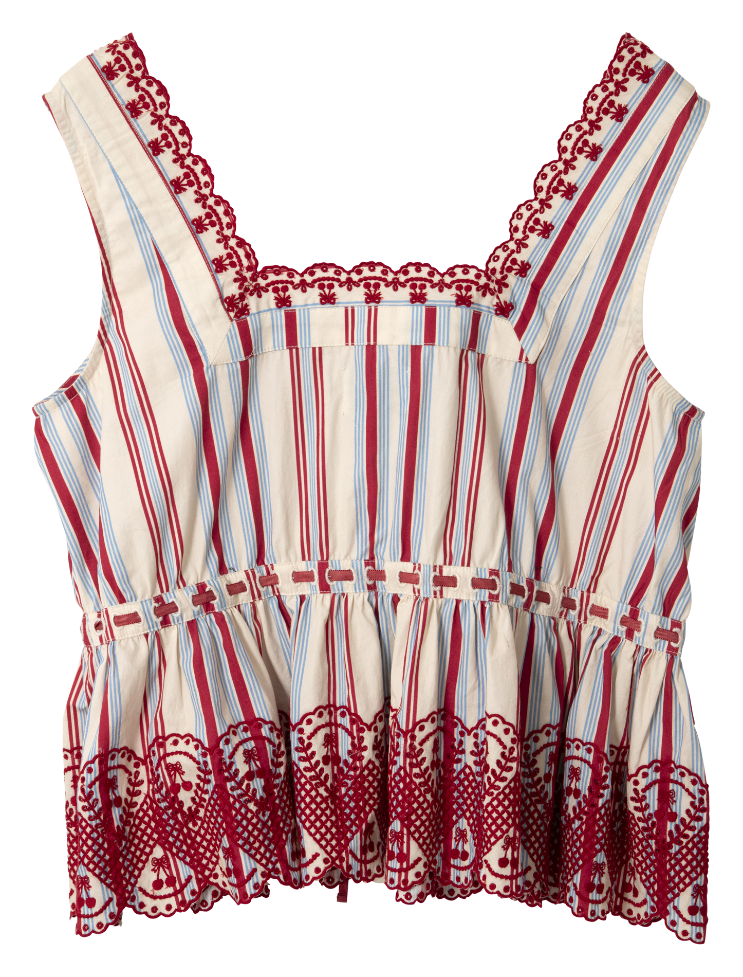 Square-neck striped top in organic cotton DAMSON MADDER Multicolored