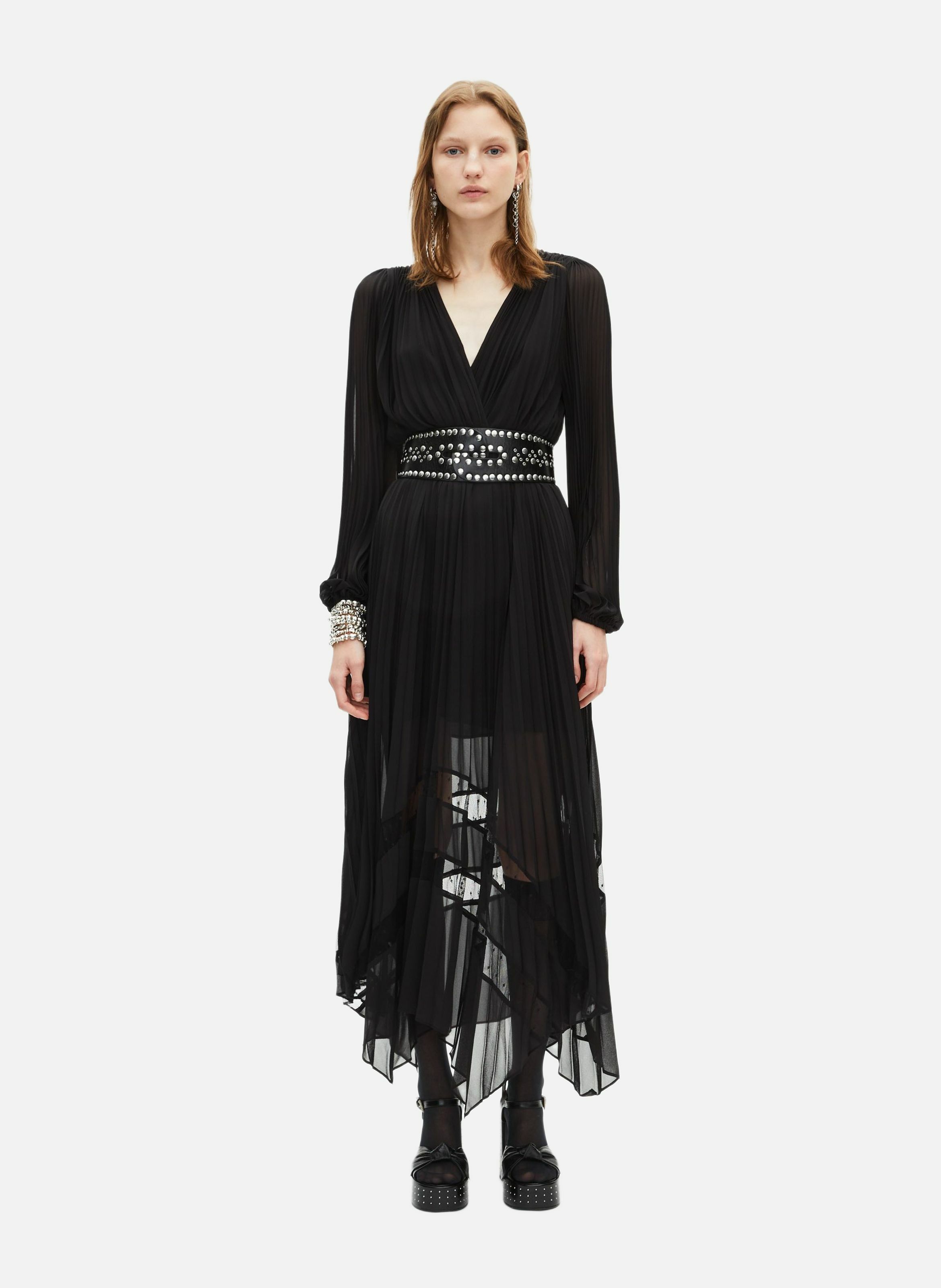 Long fluid dress with lace detail THE KOOPLES