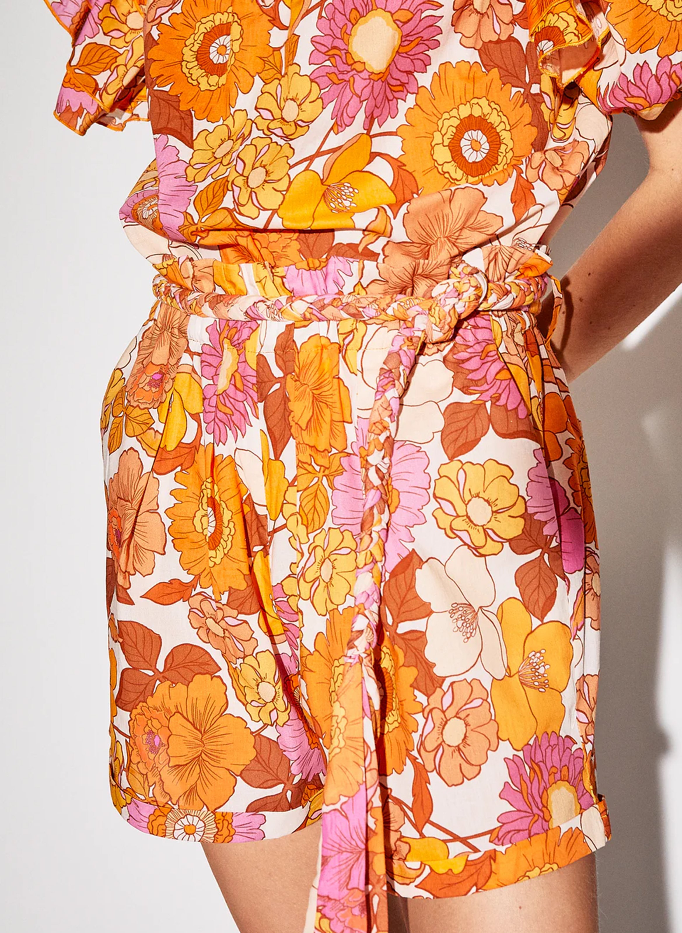 Short taille haute imprimé en coton THE LABEL EDITION Multicolore