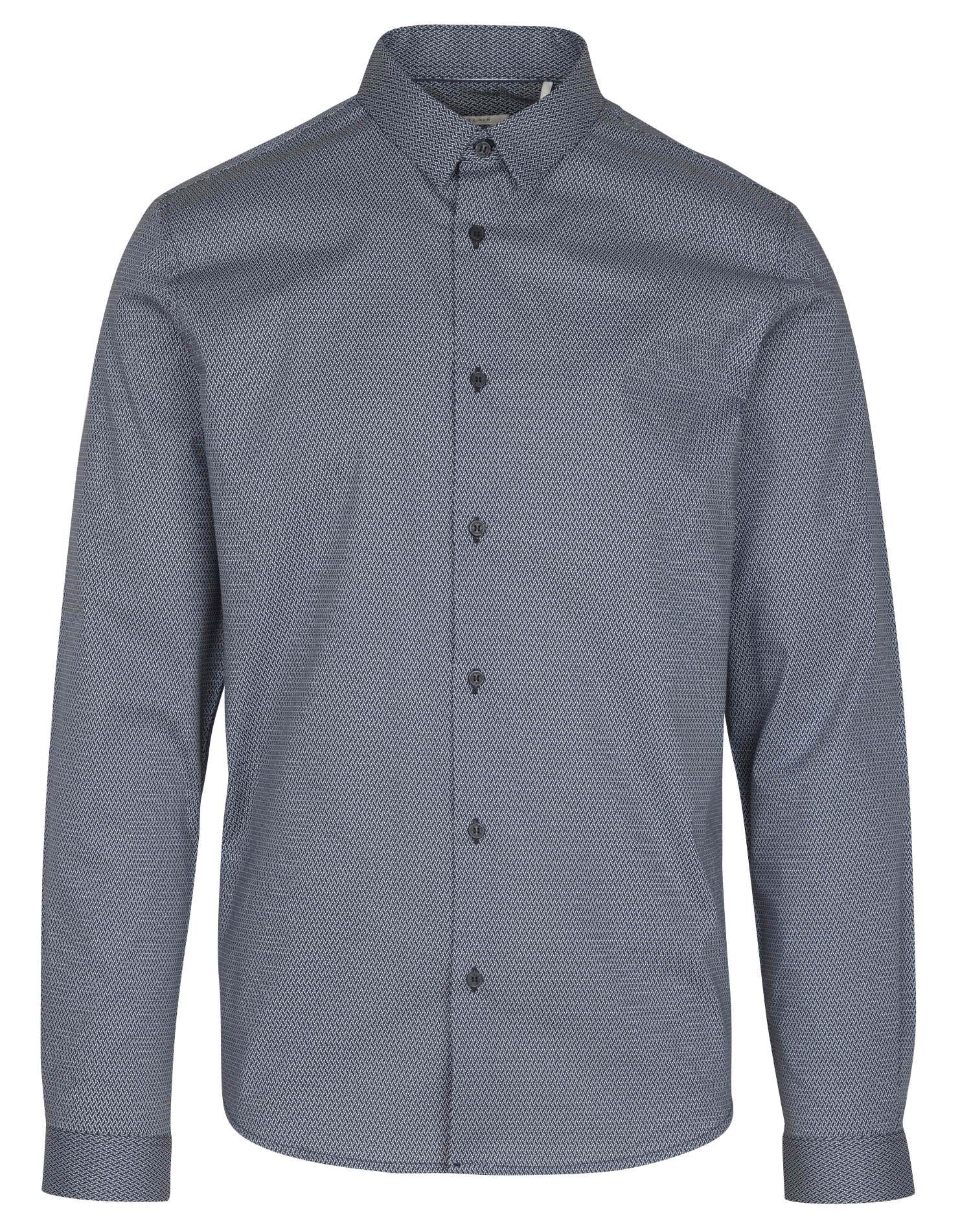 Bluse aus Baumwoll-Mix mit klassischem Kragen IKKS Blau