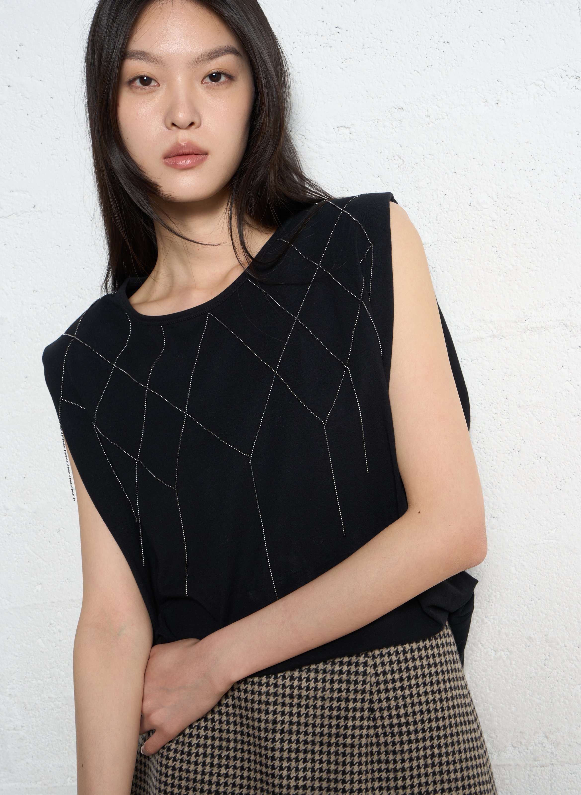 Tee-shirt col rond en coton IKKS Noir