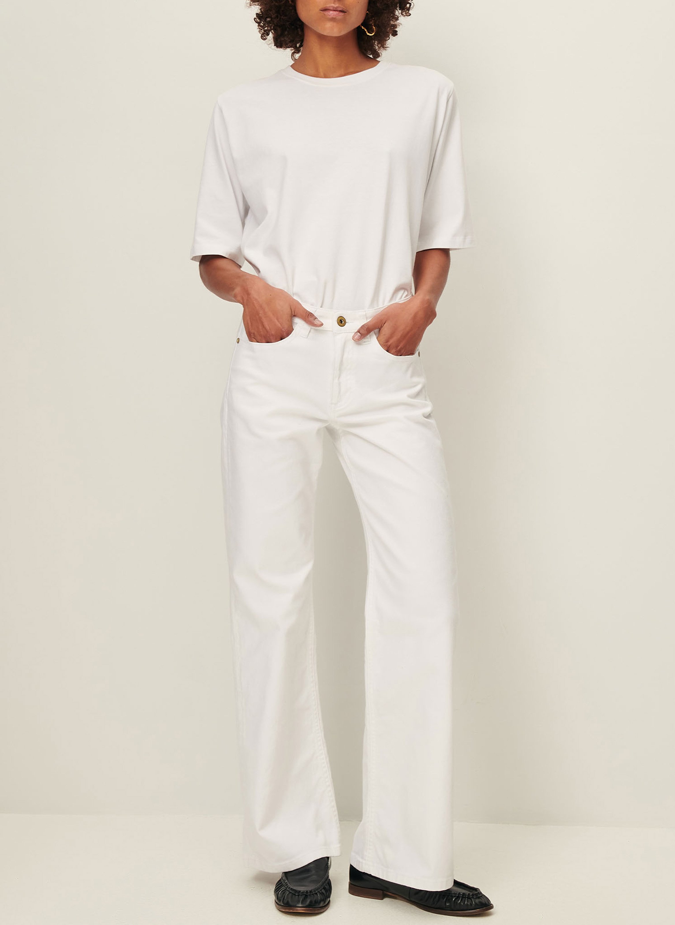 Wijde jeans - katoenblend SESSUN Wit