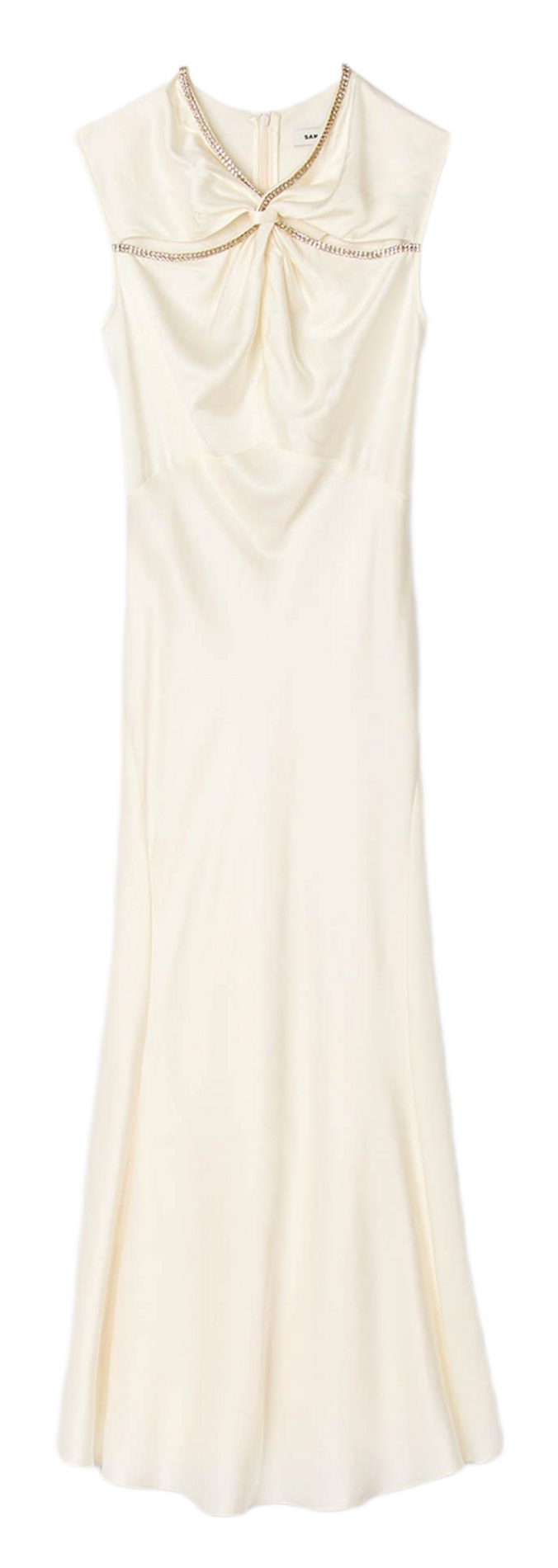 Lange, glanzende jurk SANDRO Wit