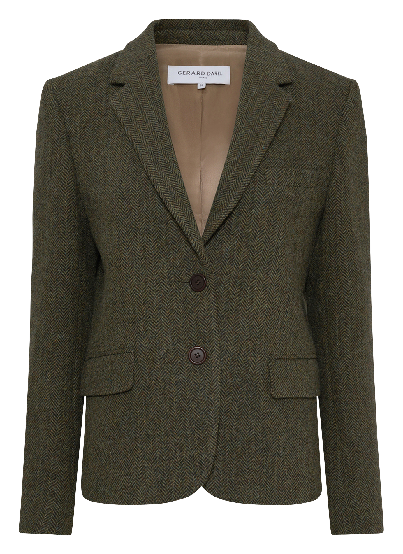 Jasje van crêpe met reverskraag GERARD DAREL Kaki