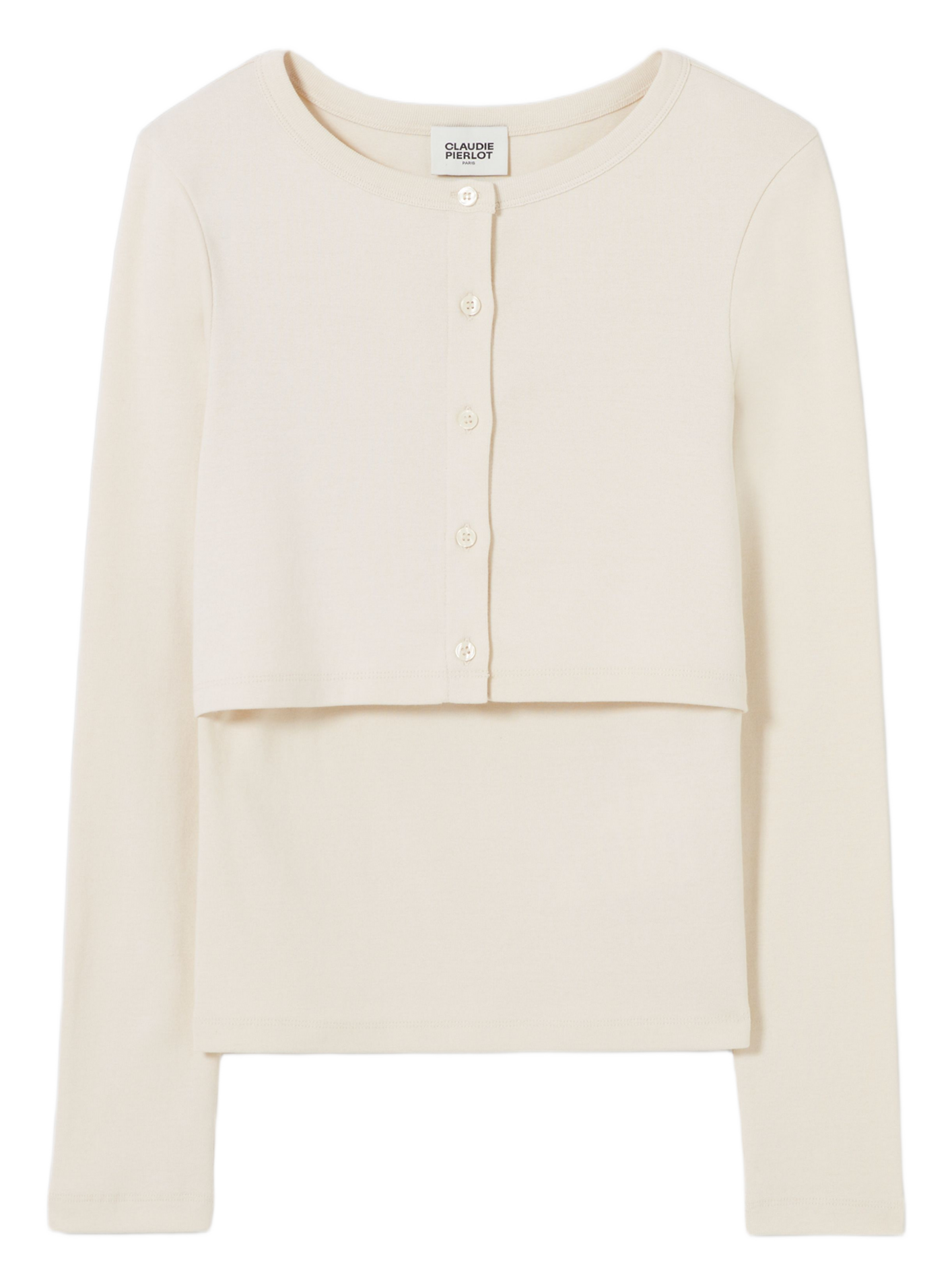 Set tee-shirt et cardigan en coton CLAUDIE PIERLOT Beige