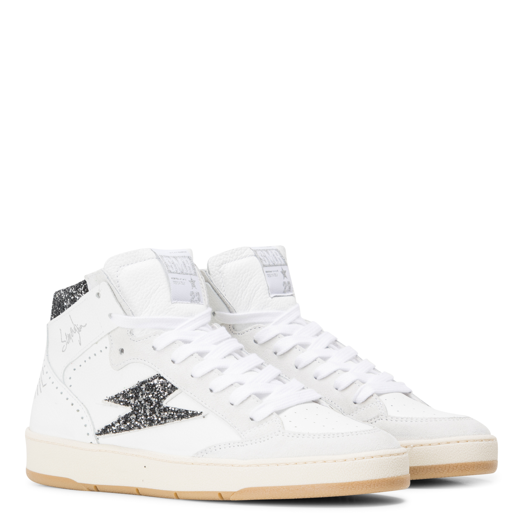 Niedrige Sneaker aus Leder-Mix SEMERDJIAN - SMR Weiss