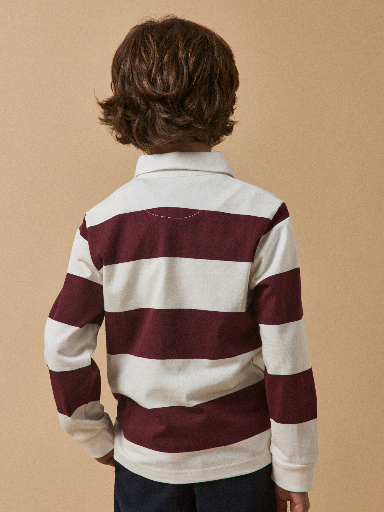 Striped organic cotton rugby shirt CYRILLUS Blue