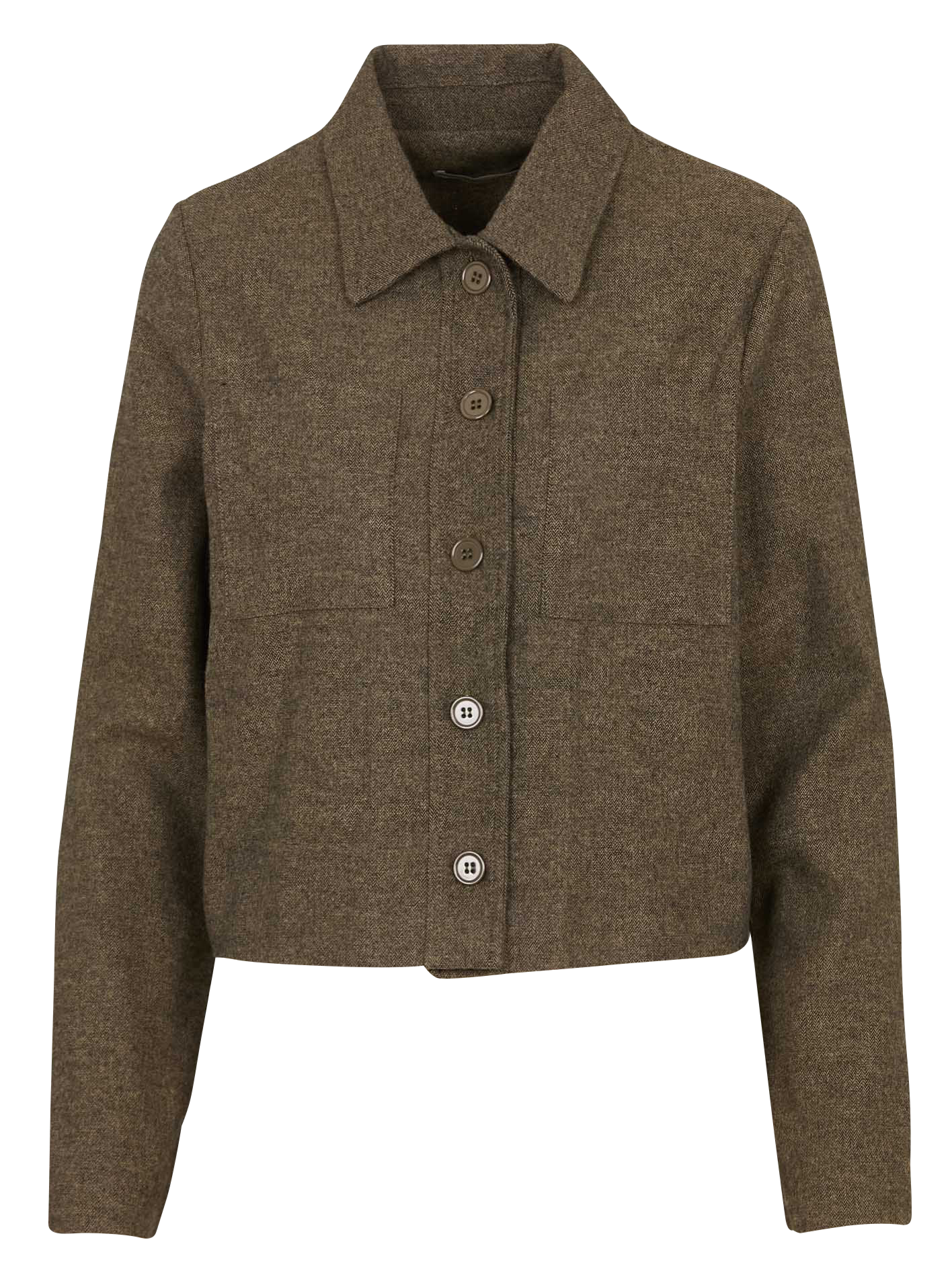 Jacket with shirt collar in blended cotton LA FEE MARABOUTEE Brown