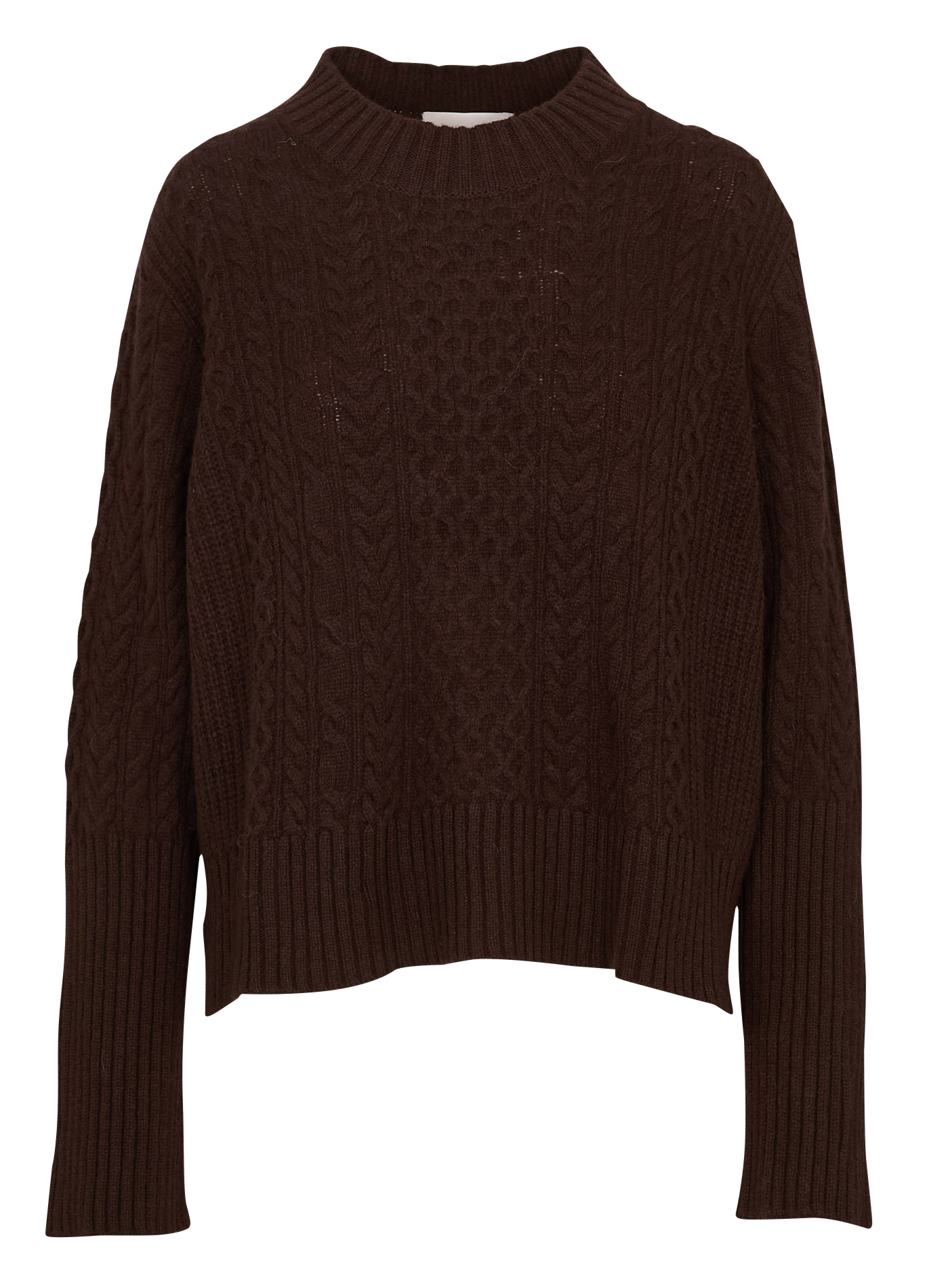 Pull col rond en laine MAISON ANJE Marron