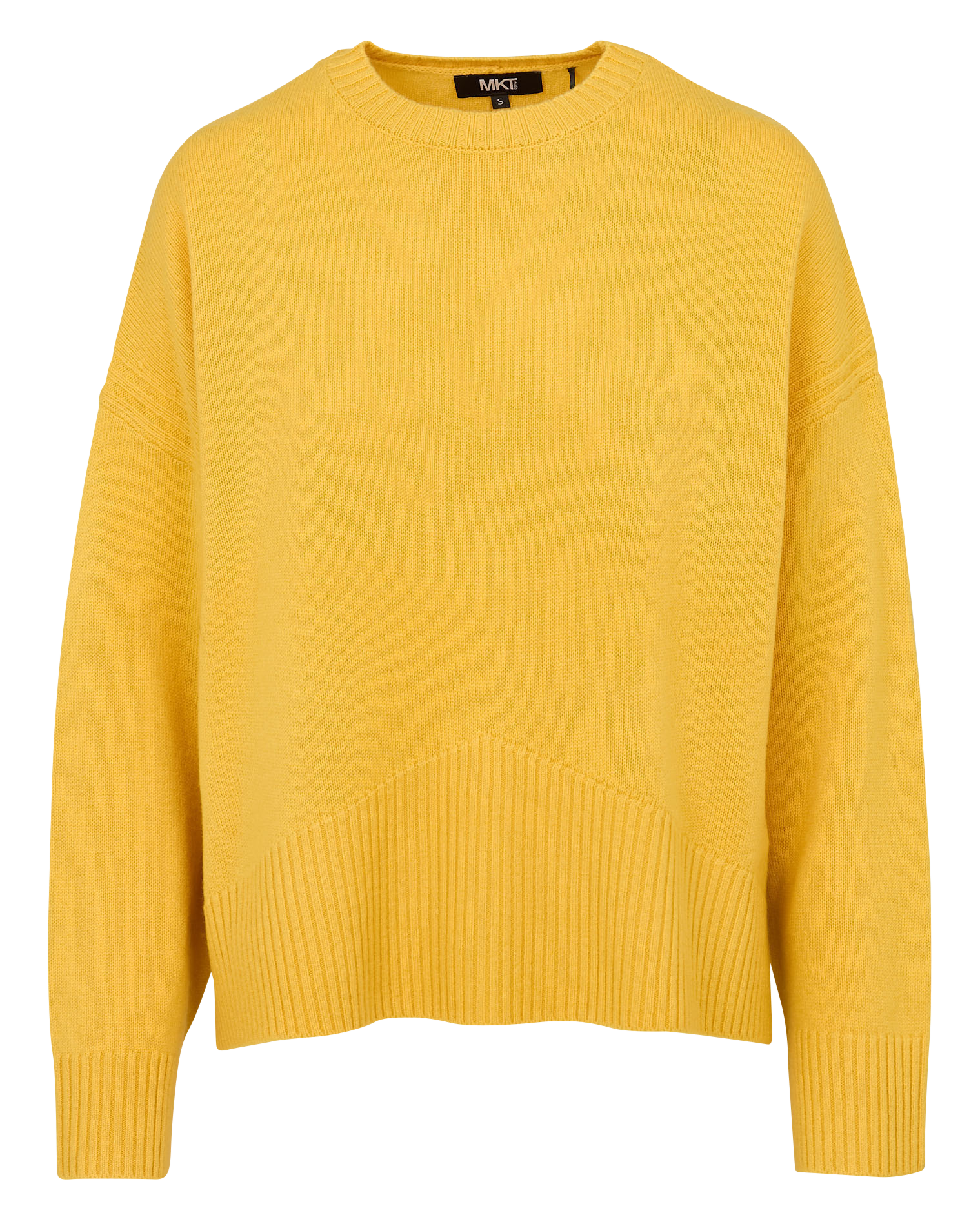 Loose-fit round-neck merino wool sweater MKT Yellow