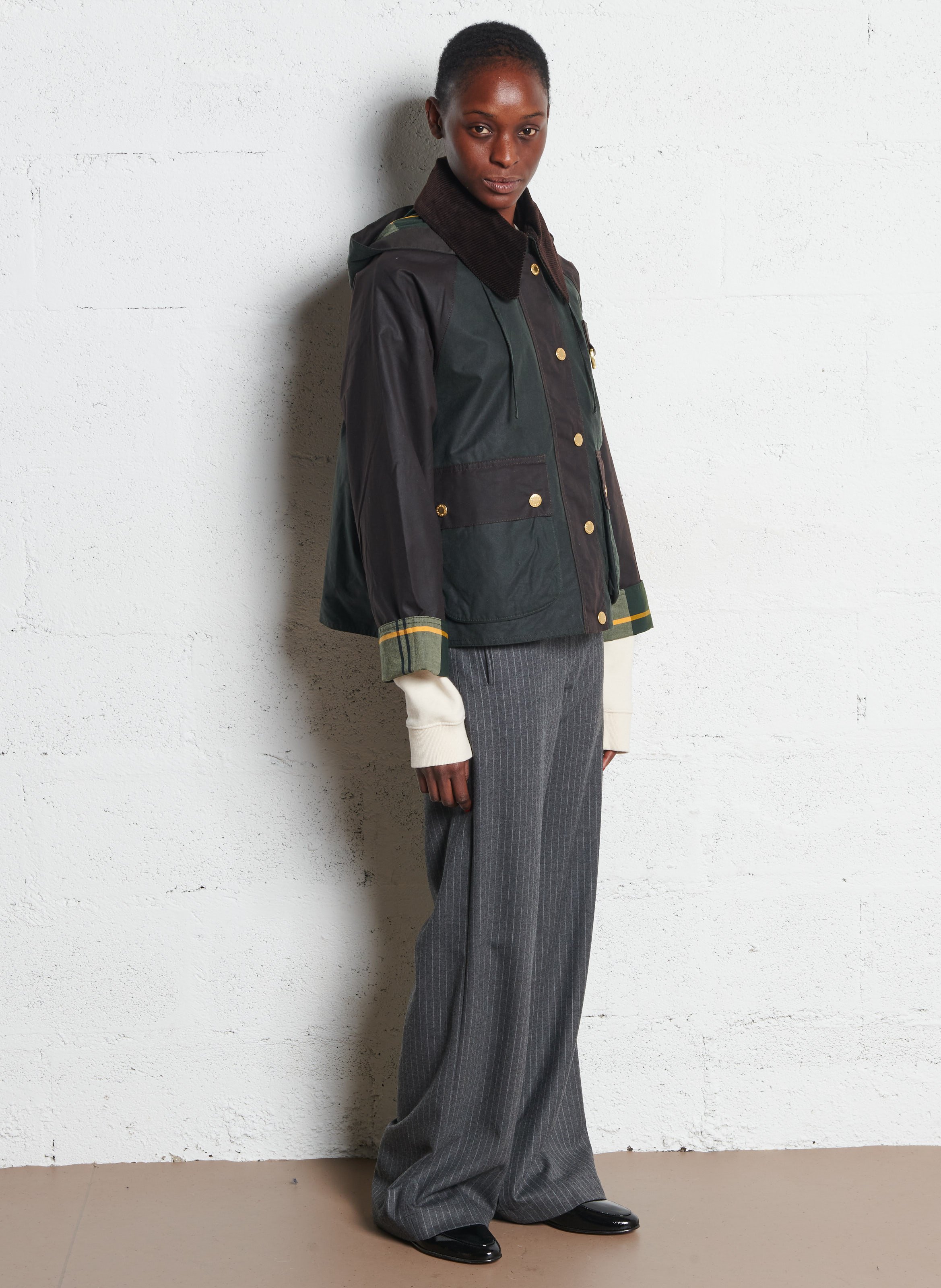 Veste ample col classique en coton BARBOUR Vert