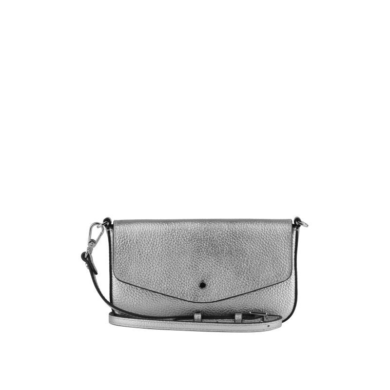 Clutch bag - calfskin POURCHET Silver