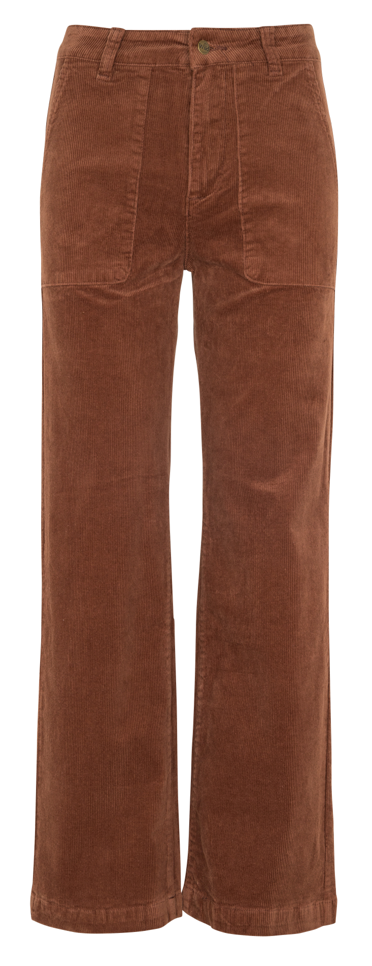 High-waisted straight corduroy pants WILD Brown