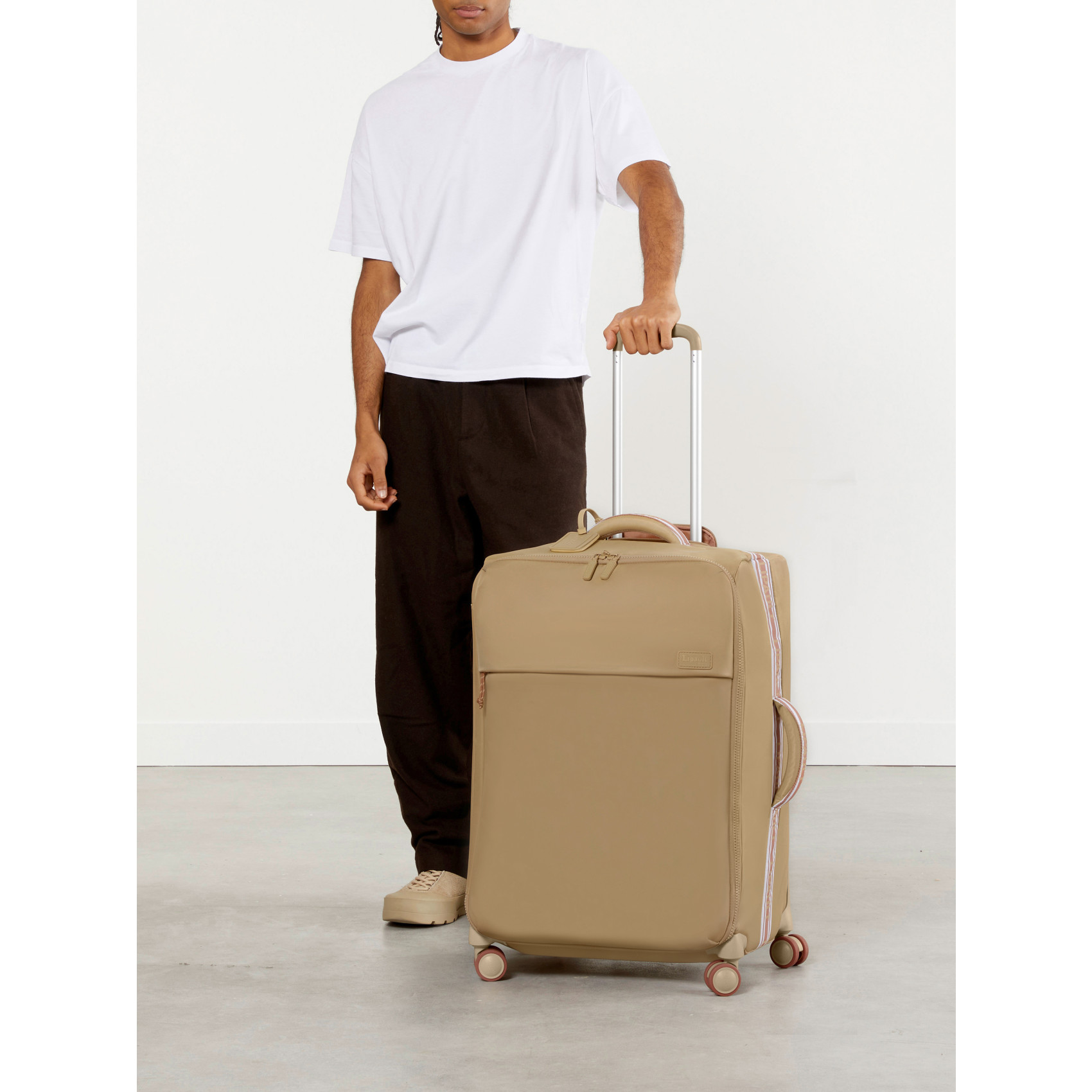 Feather suitcase 4 wheels size L LIPAULT Beige