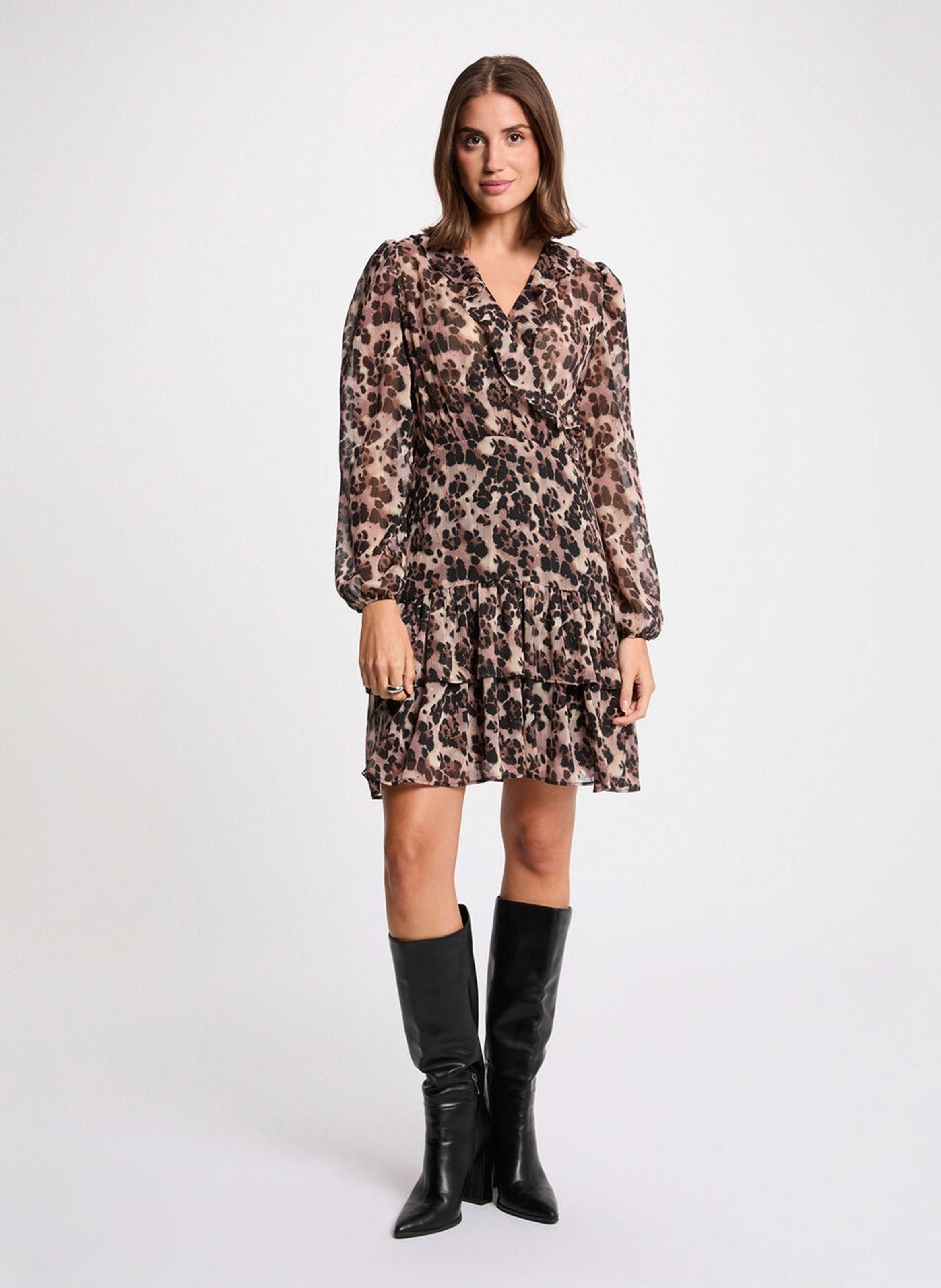 Korte jurk met kraag MORGAN Veelkleurig