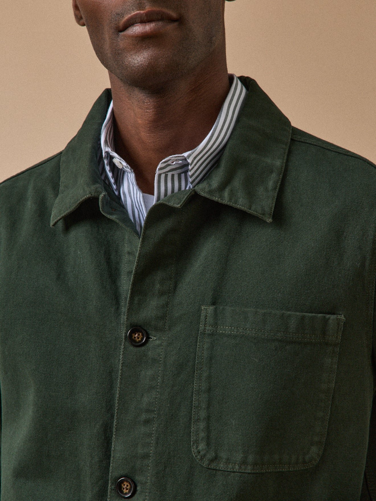 Worker jacket - organic cotton twill CYRILLUS Green