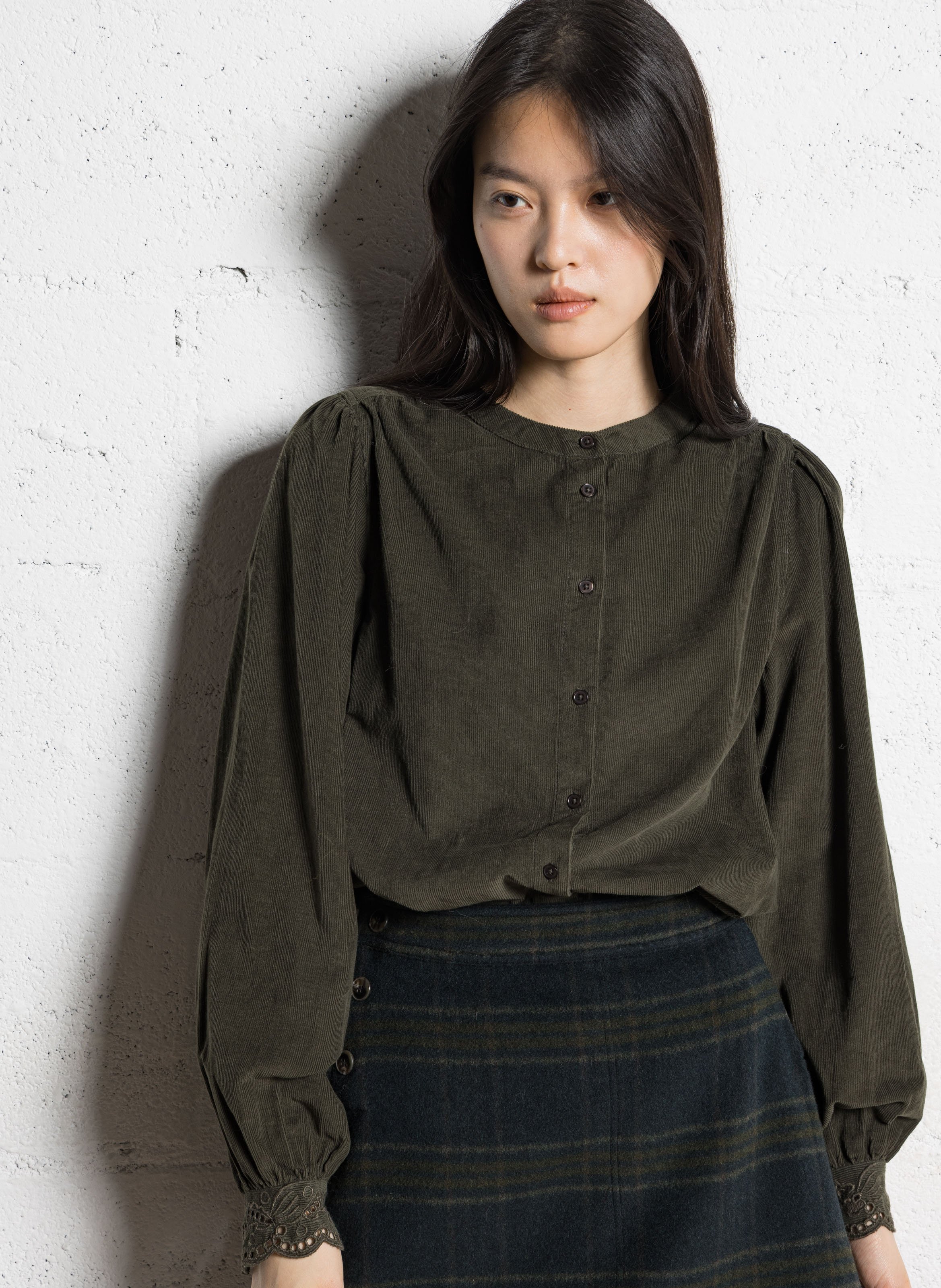 Blouse col rond en velours côtelé MAISON 123