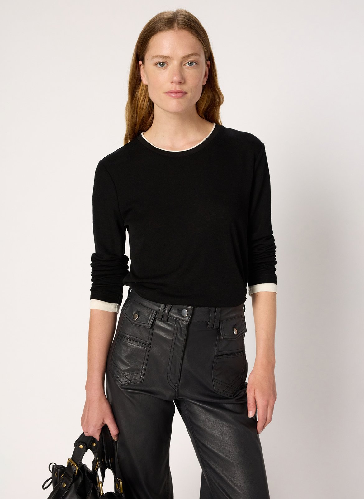 Tee-shirt droit en laine GERARD DAREL Noir
