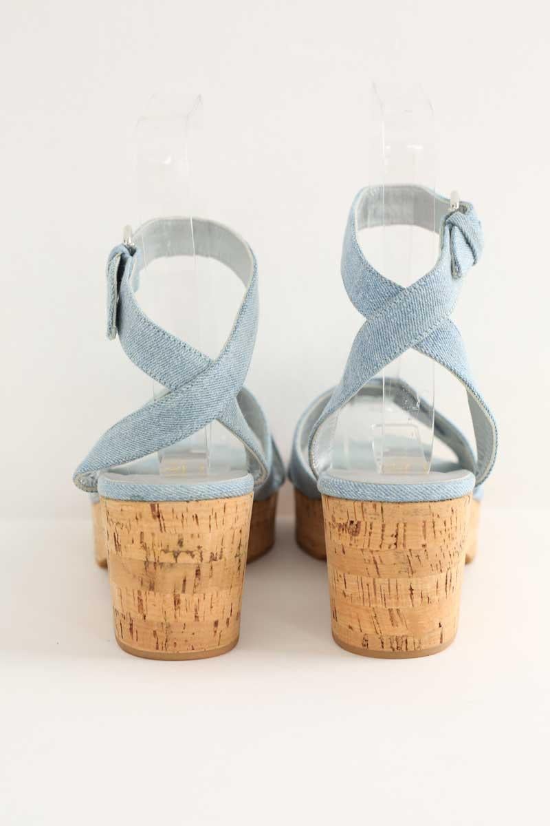 Faux leather sandals BONPOINT - Seconde Main Blue