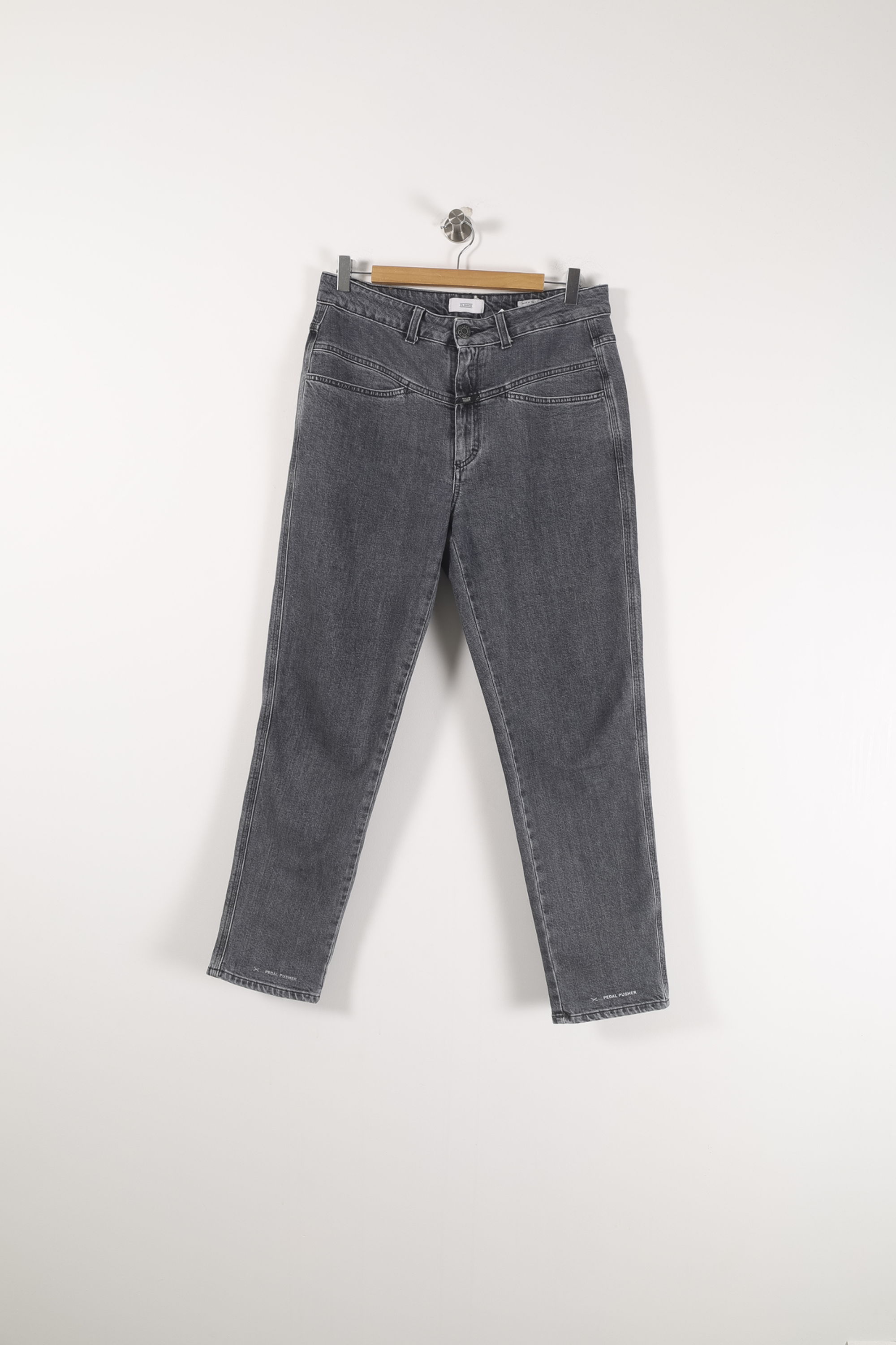 Cropped slim jeans with studs CLOSED - Seconde Main Grey