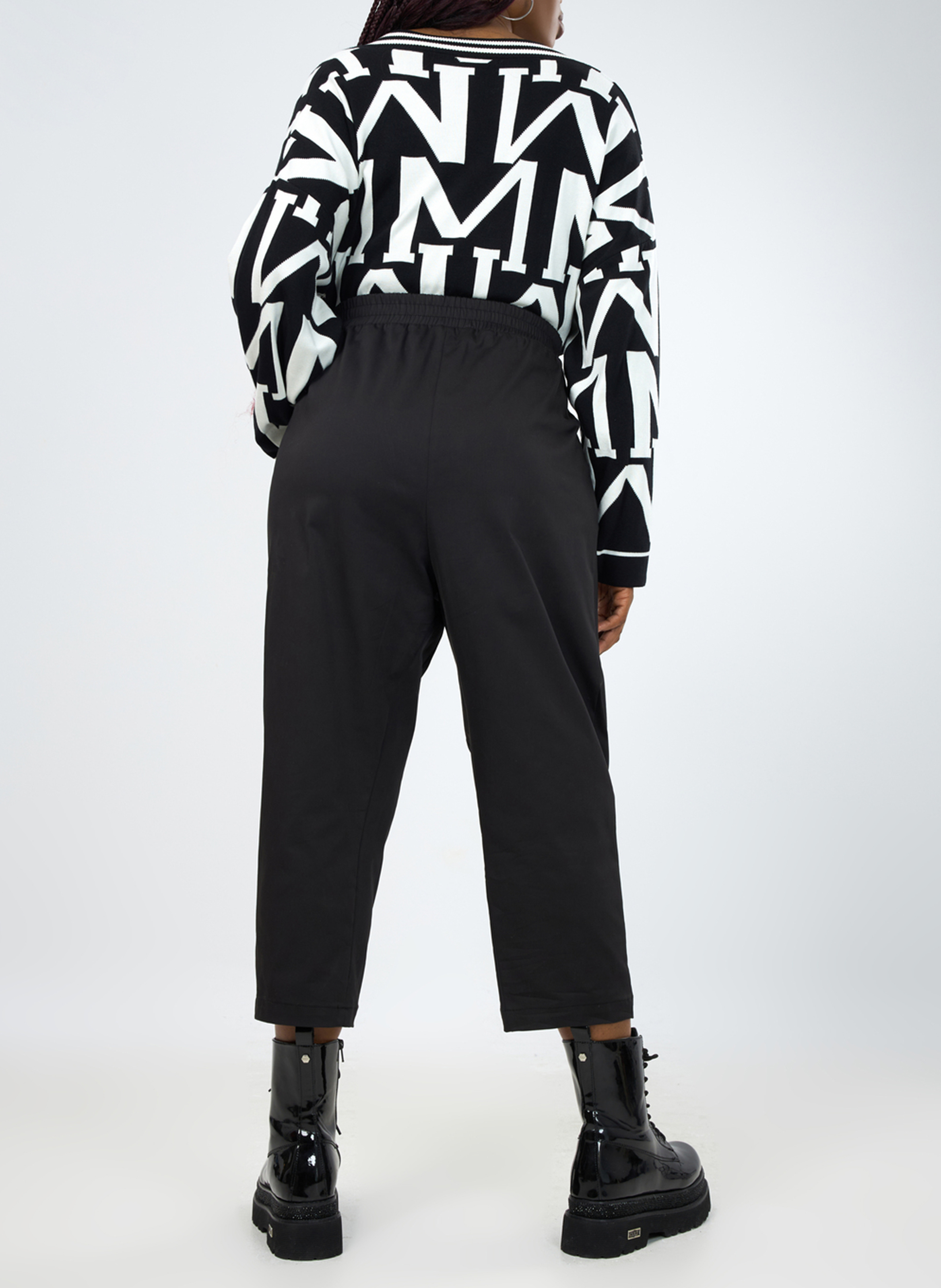 7/8-Zigarettenhose aus Baumwoll-Mix MAT FASHION Schwarz