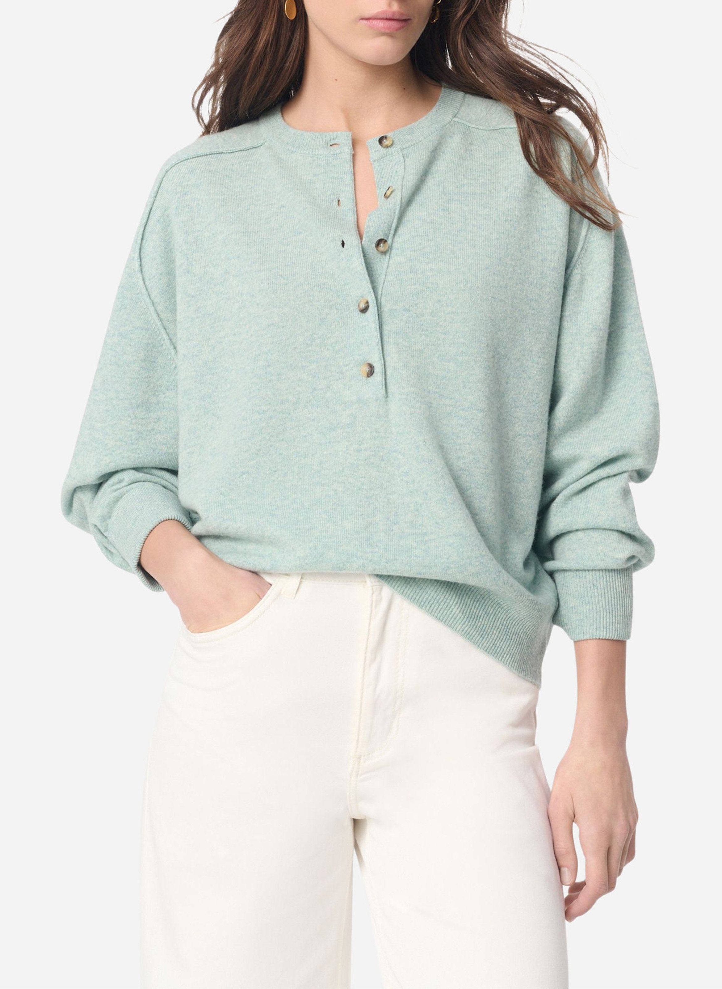 Pull col rond en laine VANESSA BRUNO Vert