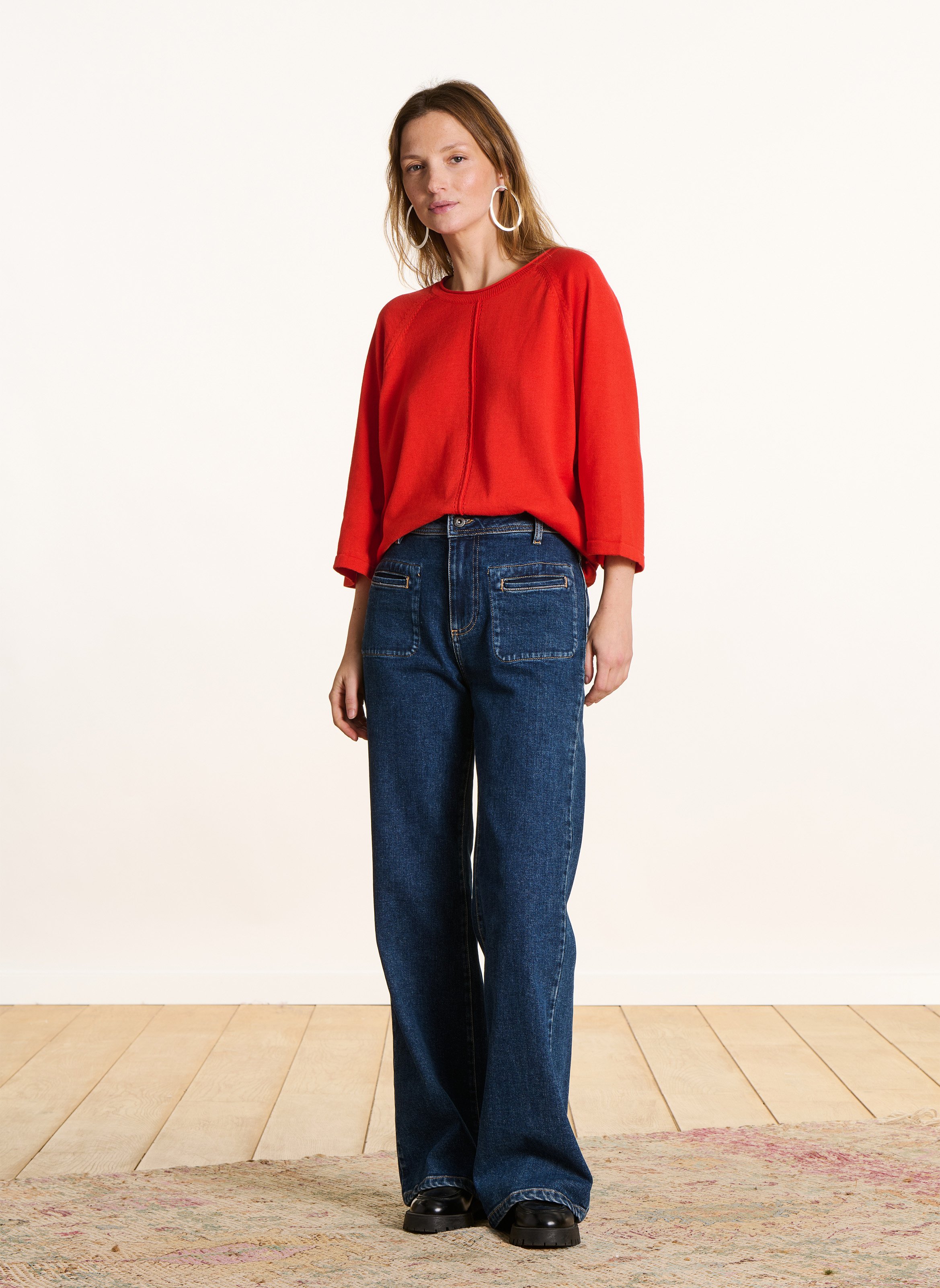 Trui oversized van fijne gebreide stof LA FEE MARABOUTEE Roze