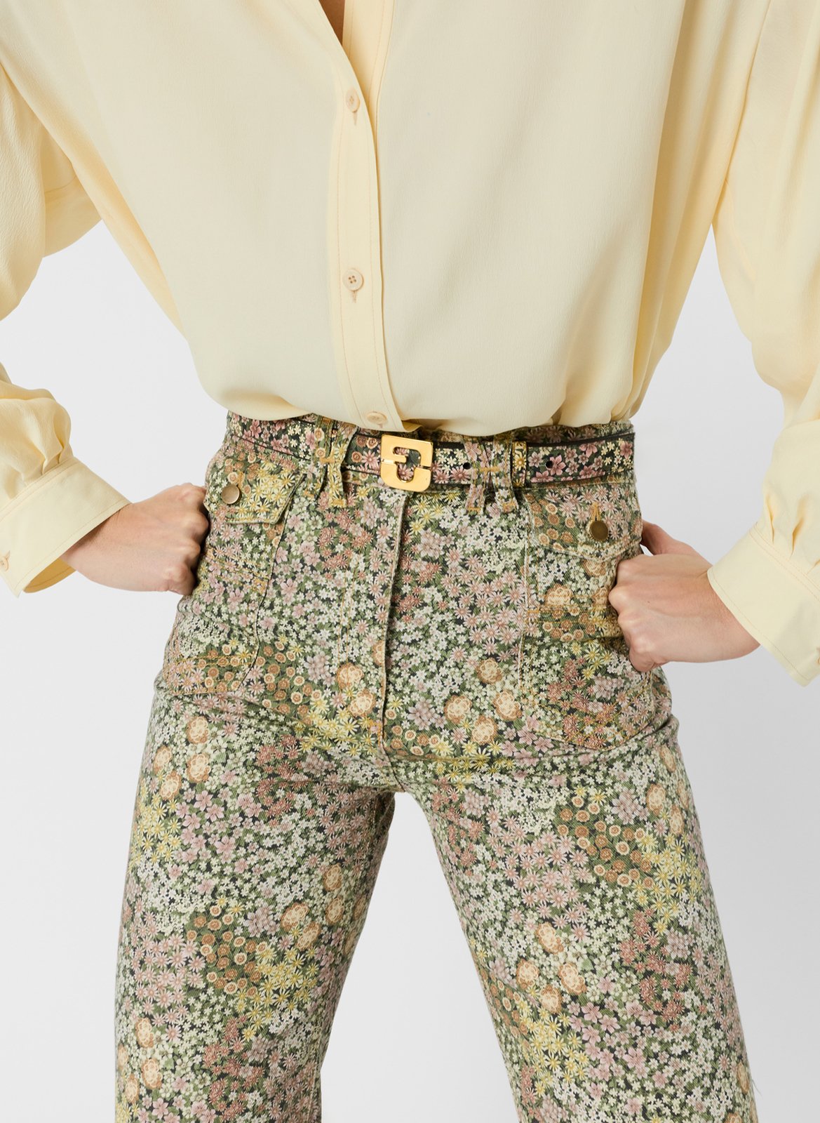 Jean évasé imprimé en coton mélangé GERARD DAREL Rose