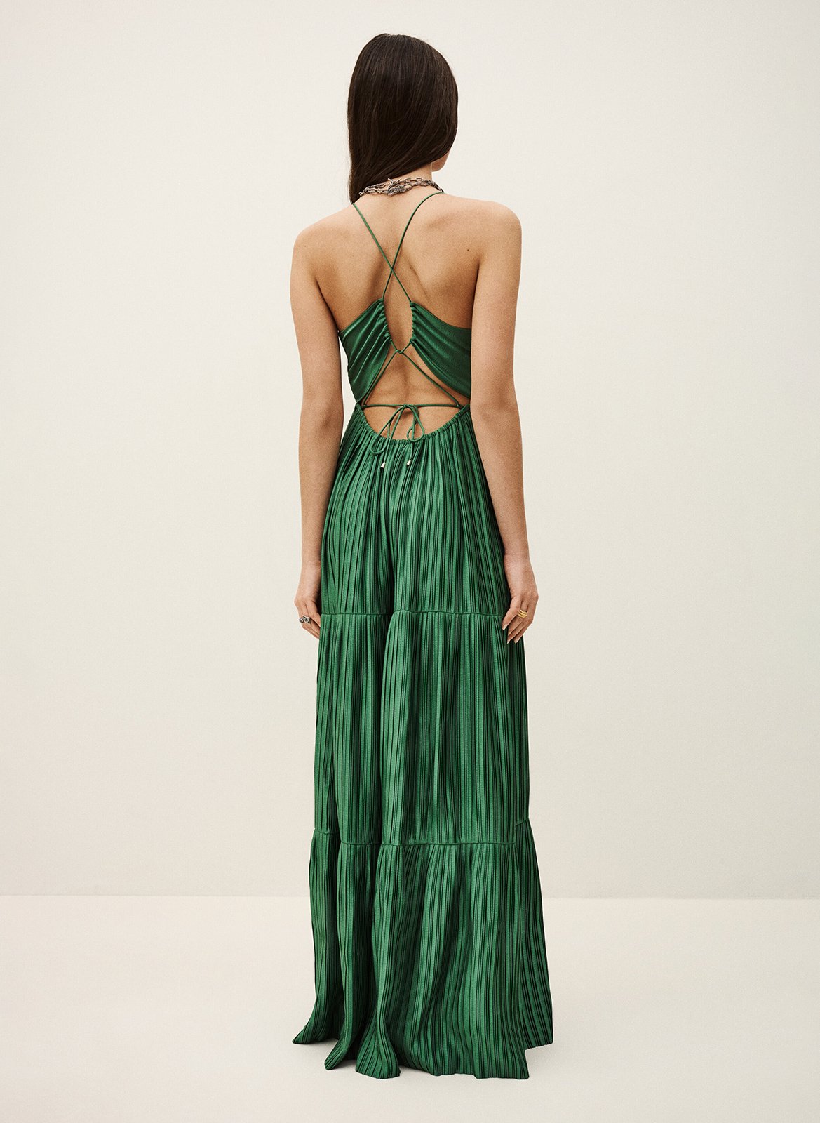 Robe longue plissée BA&SH Vert
