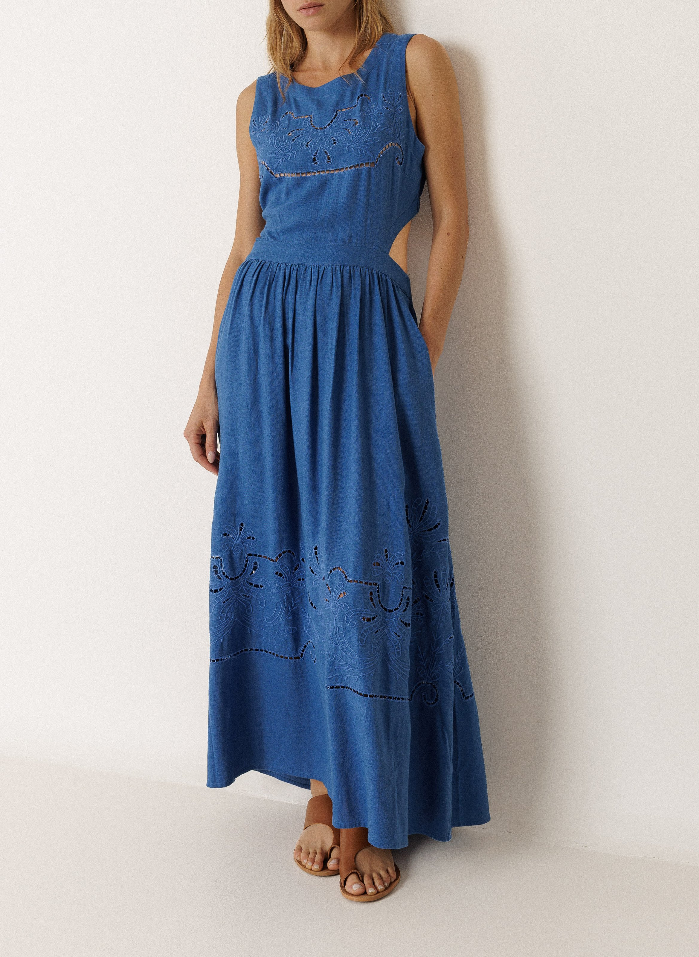 Midikleid mit Rundhalsausschnitt INDI & COLD Blau