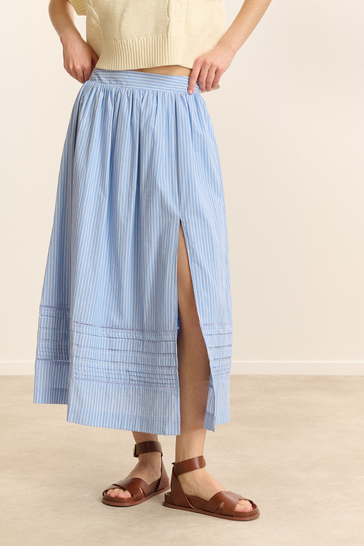 Striped midi skirt GARANCE PARIS Blue