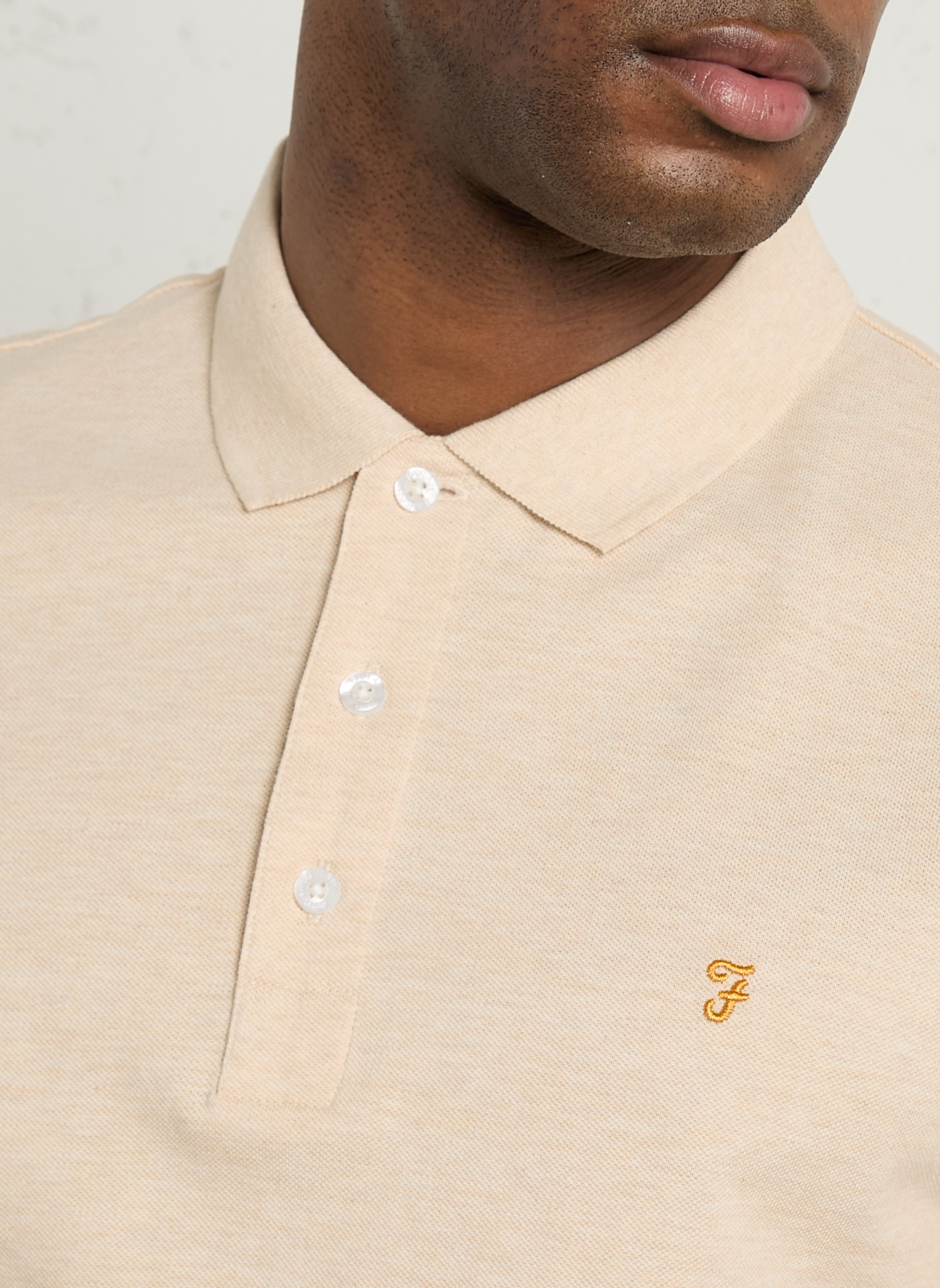 Polo à manches courtes en coton bio  FARAH Gris