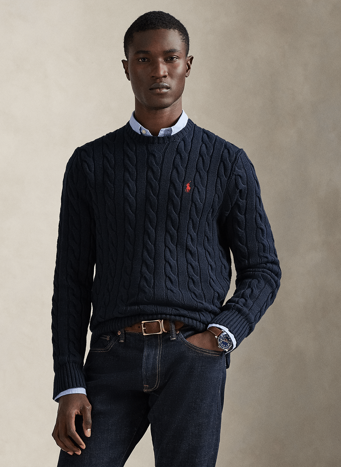 Rundhalspullover aus Baumwolle, Regular Fit POLO RALPH LAUREN Blau