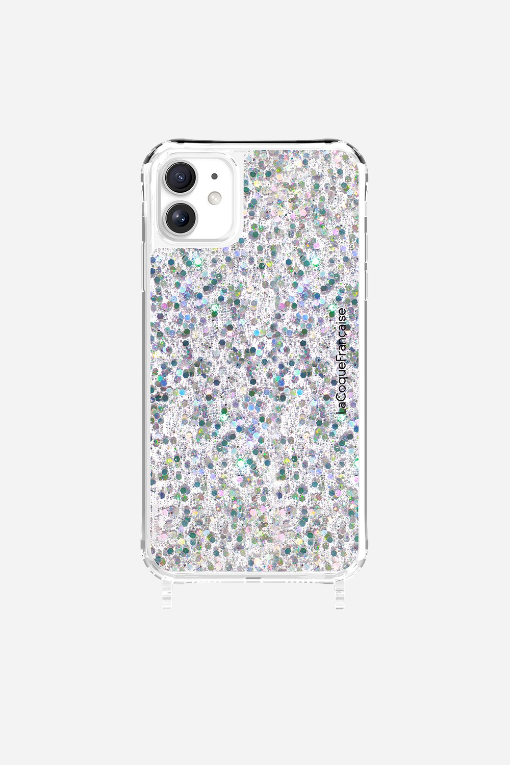 Glitter phone case with rings for iPhone 11 LA COQUE FRANCAISE Silver