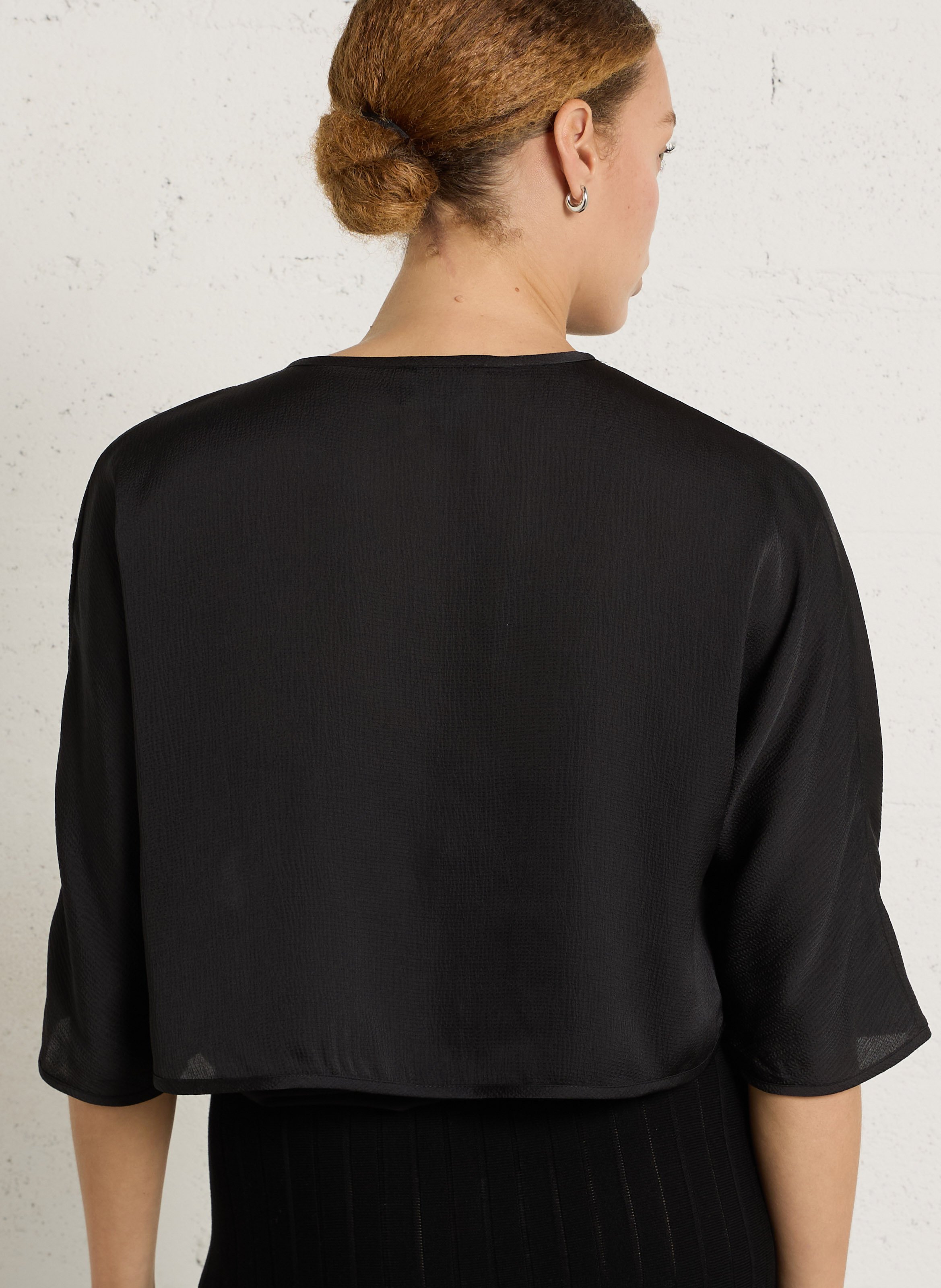 Round-neck crop top MAISON 123 Black