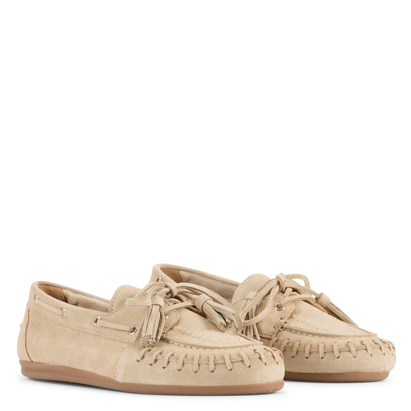 Leather deck shoes POSA Beige