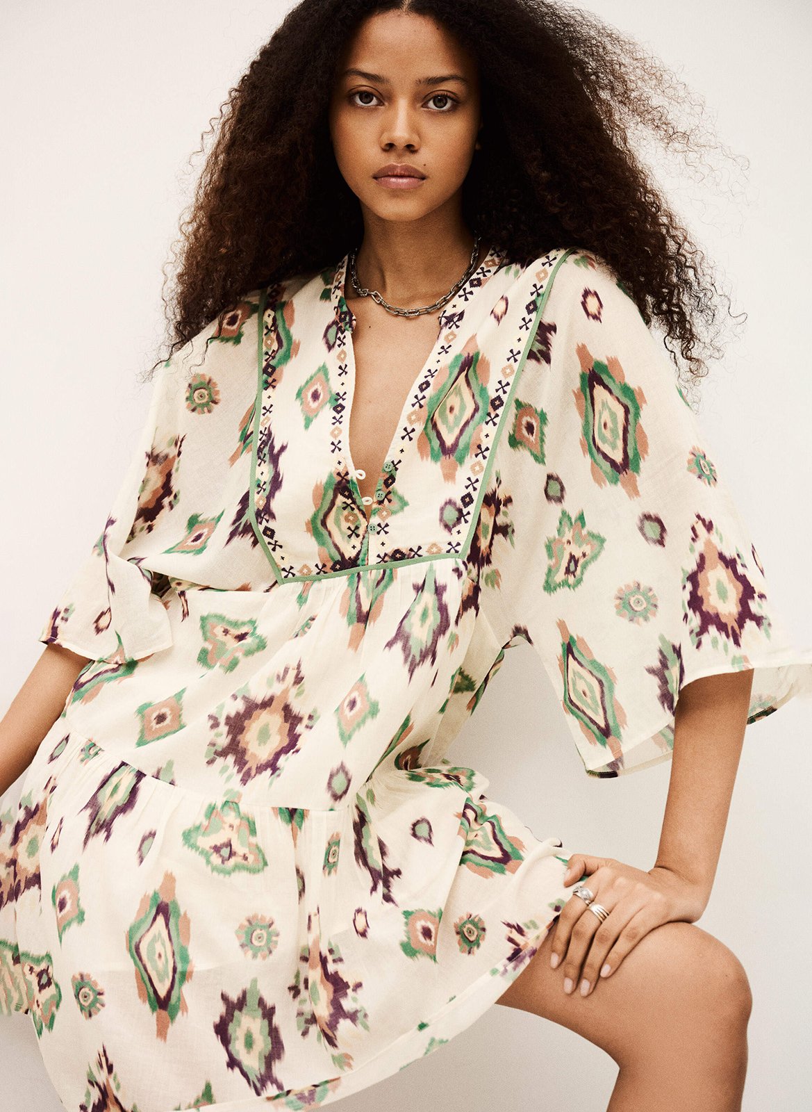 Korte jurk met kraag BA&SH Beige