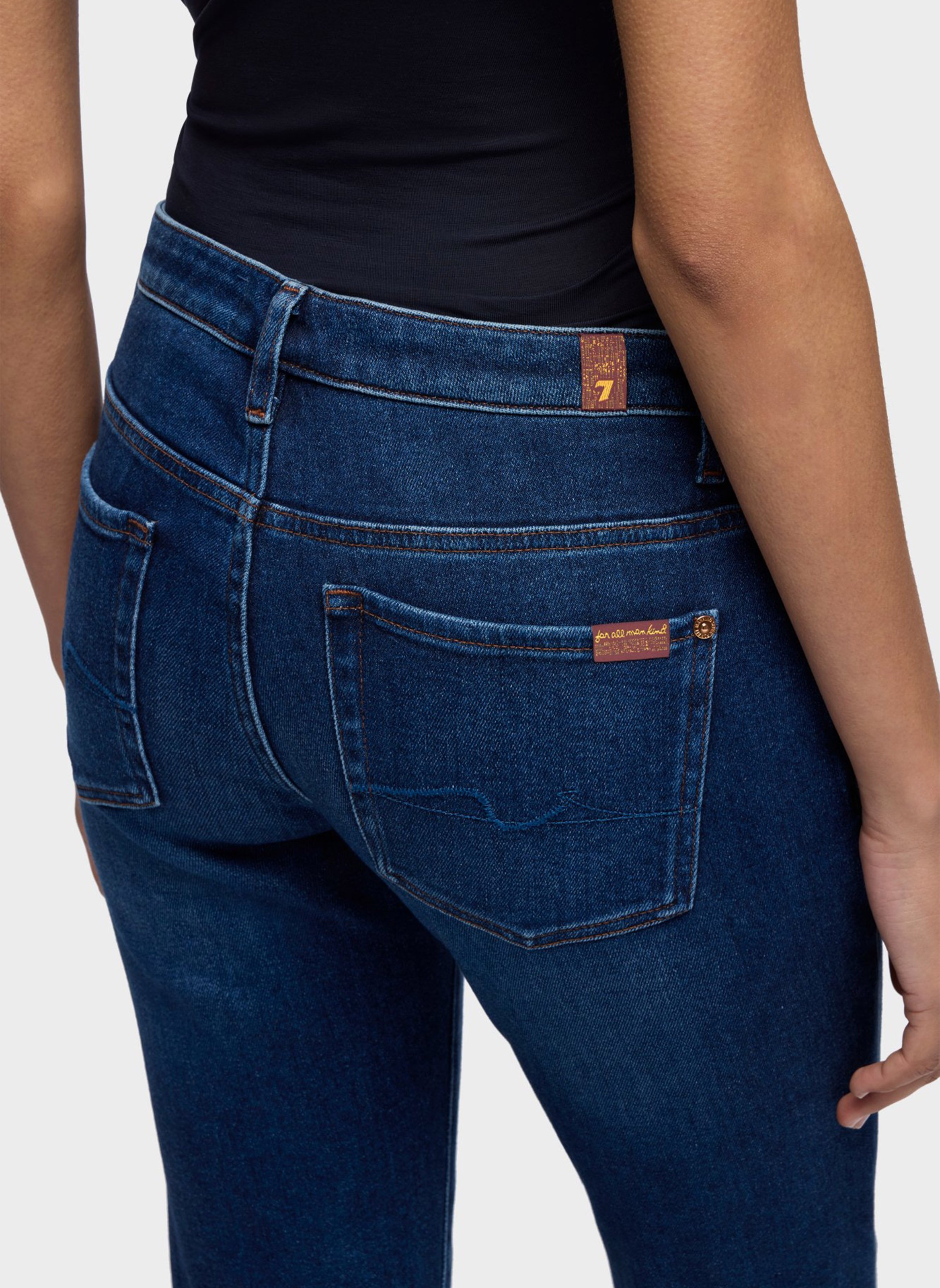Jeans dritto vita bassa 7 FOR ALL MANKIND Blu