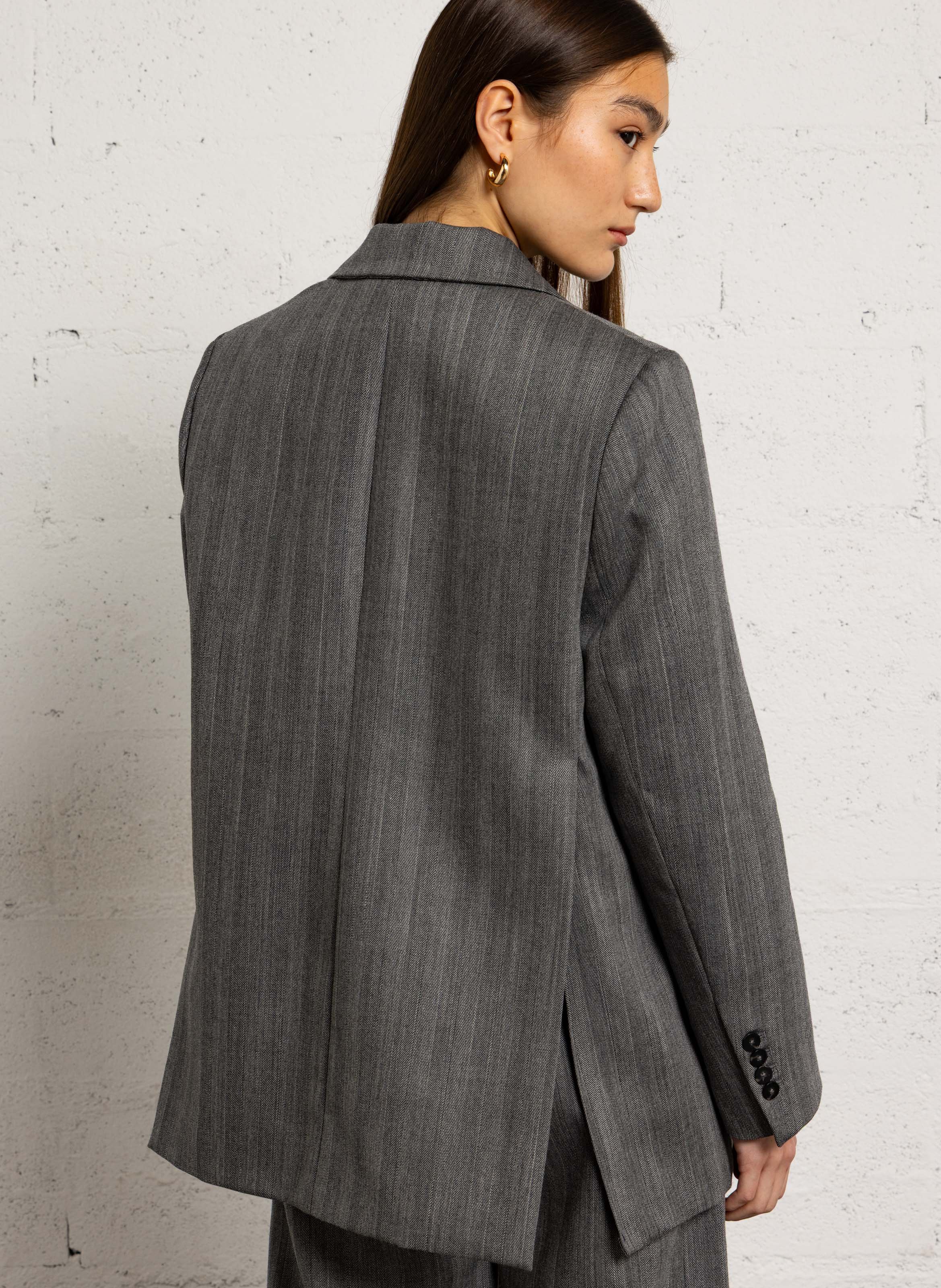 Oversized Jacquard-Blazer MARGAUX LONNBERG Grau