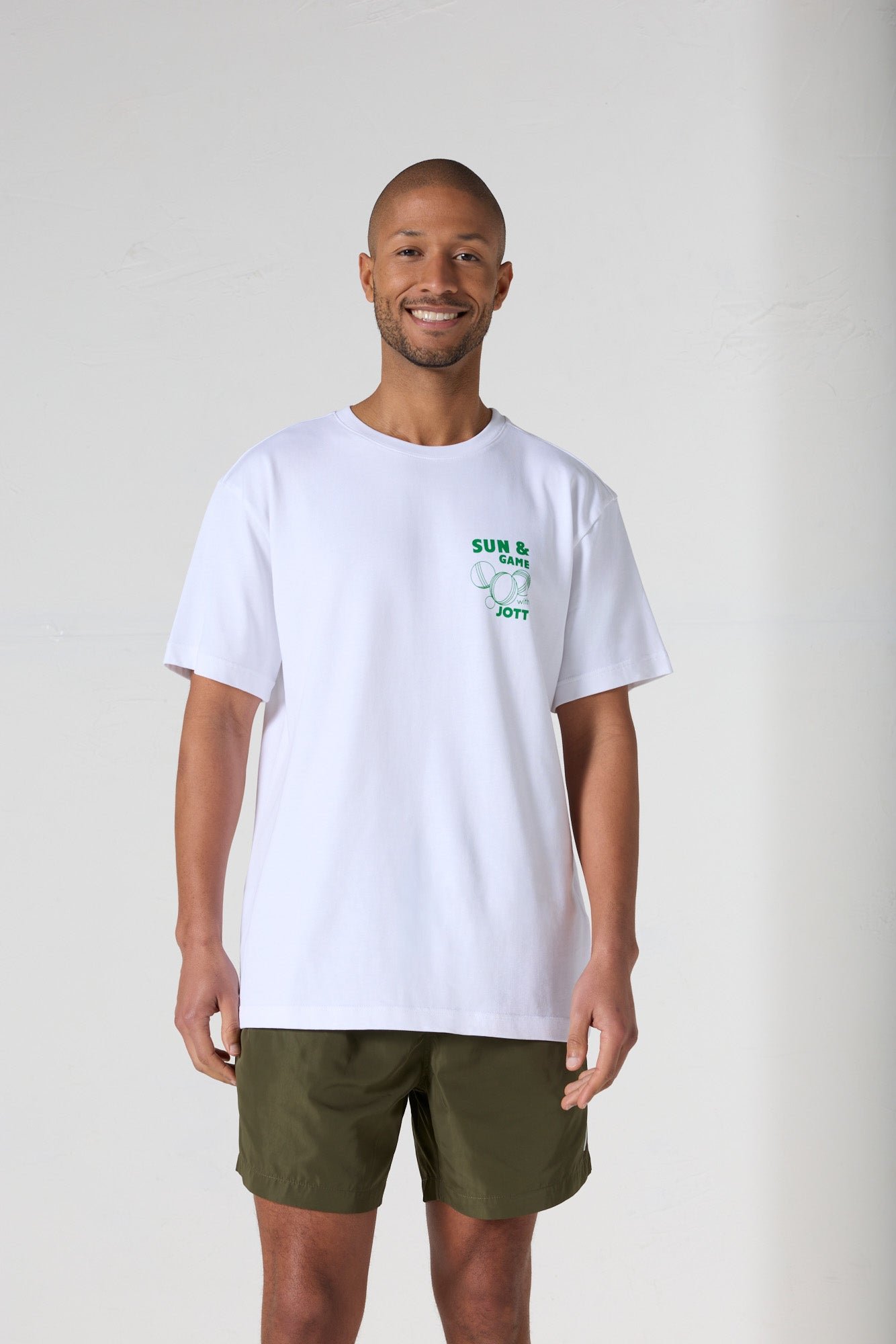 T-shirt col rond mixte imprimé samet JOTT Blanc