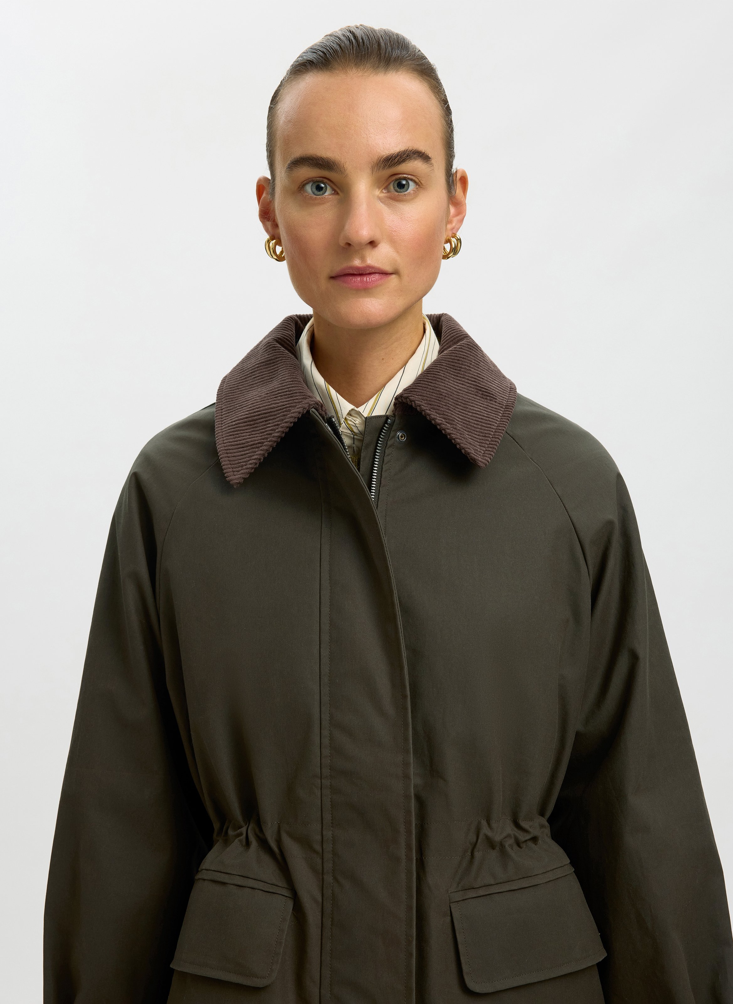 Gerade Baumwolljacke SELECTED Grun