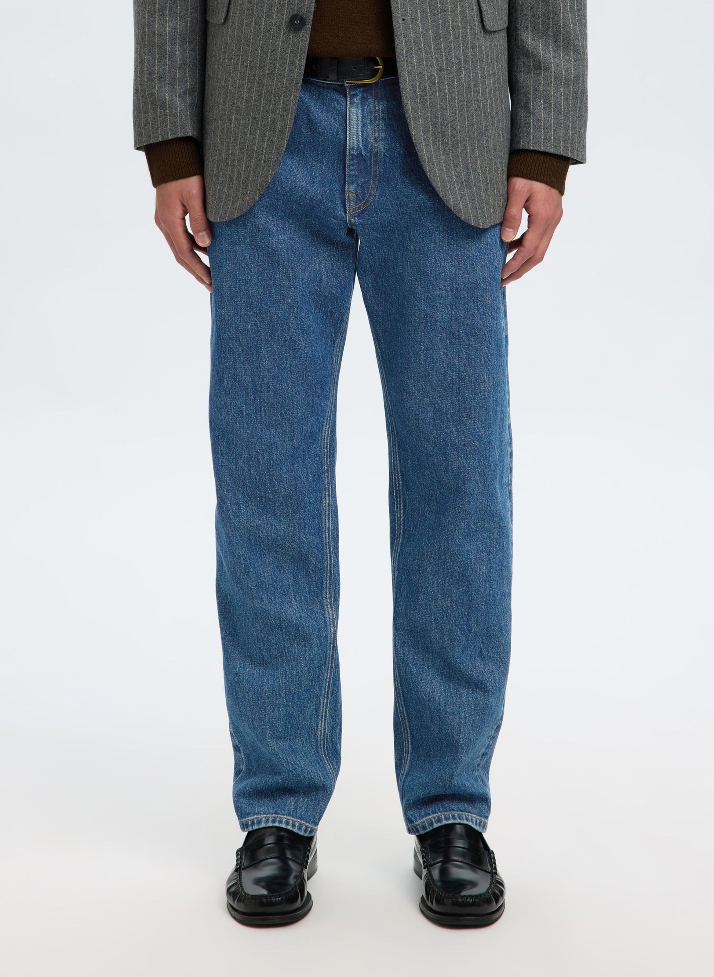Straight-leg organic cotton-blend jeans SELECTED Blue