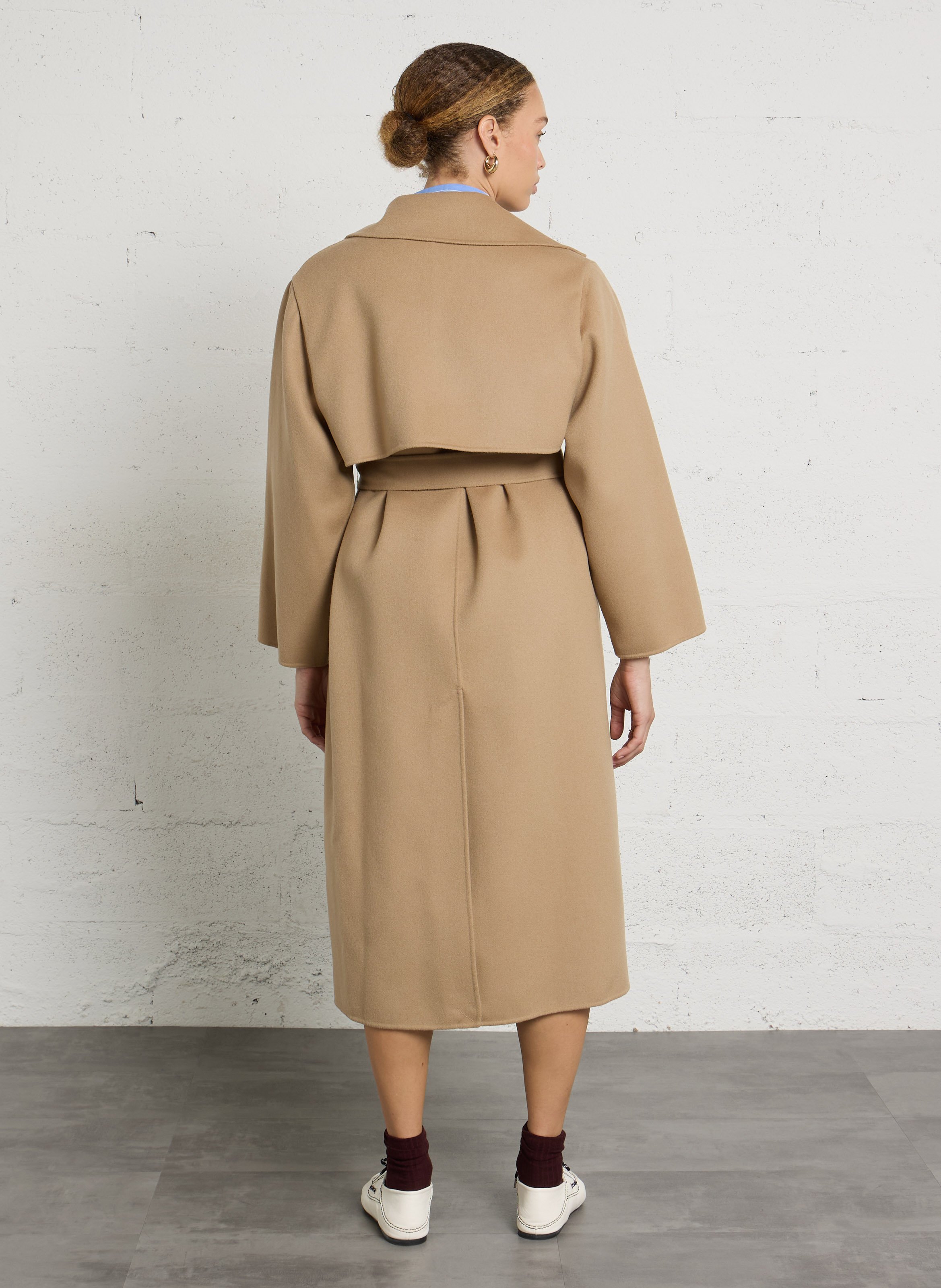 Langer Mantel aus Wollmix mit Gürtel MAX MARA WEEK END Beige
