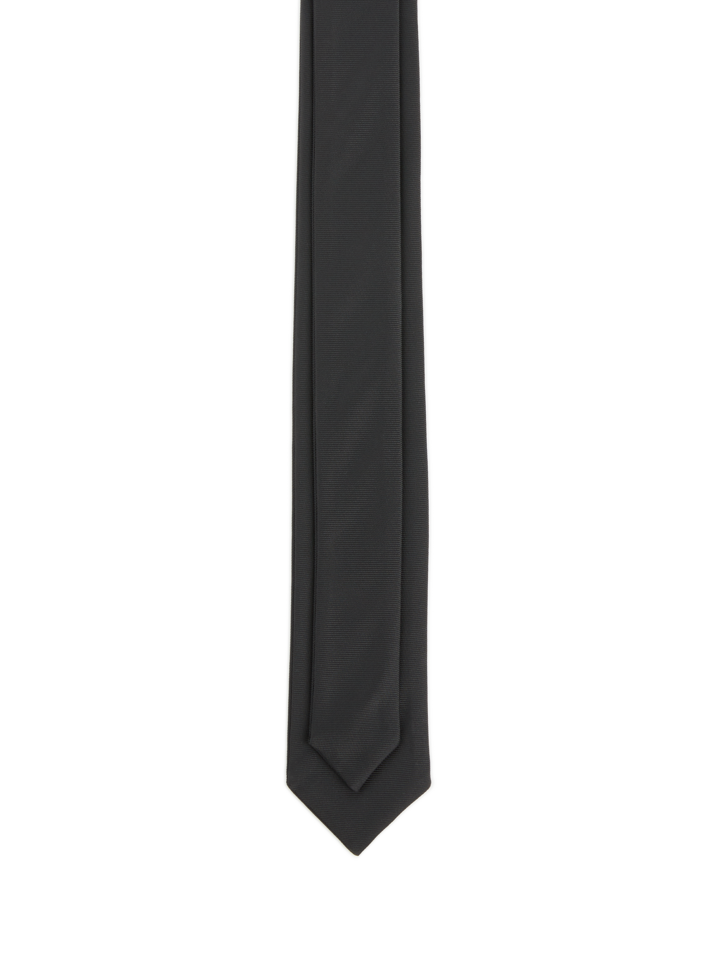 Jacquard tie >cr bot ap0673108 poly plain reversible black | Black AU PRINTEMPS PARIS Men