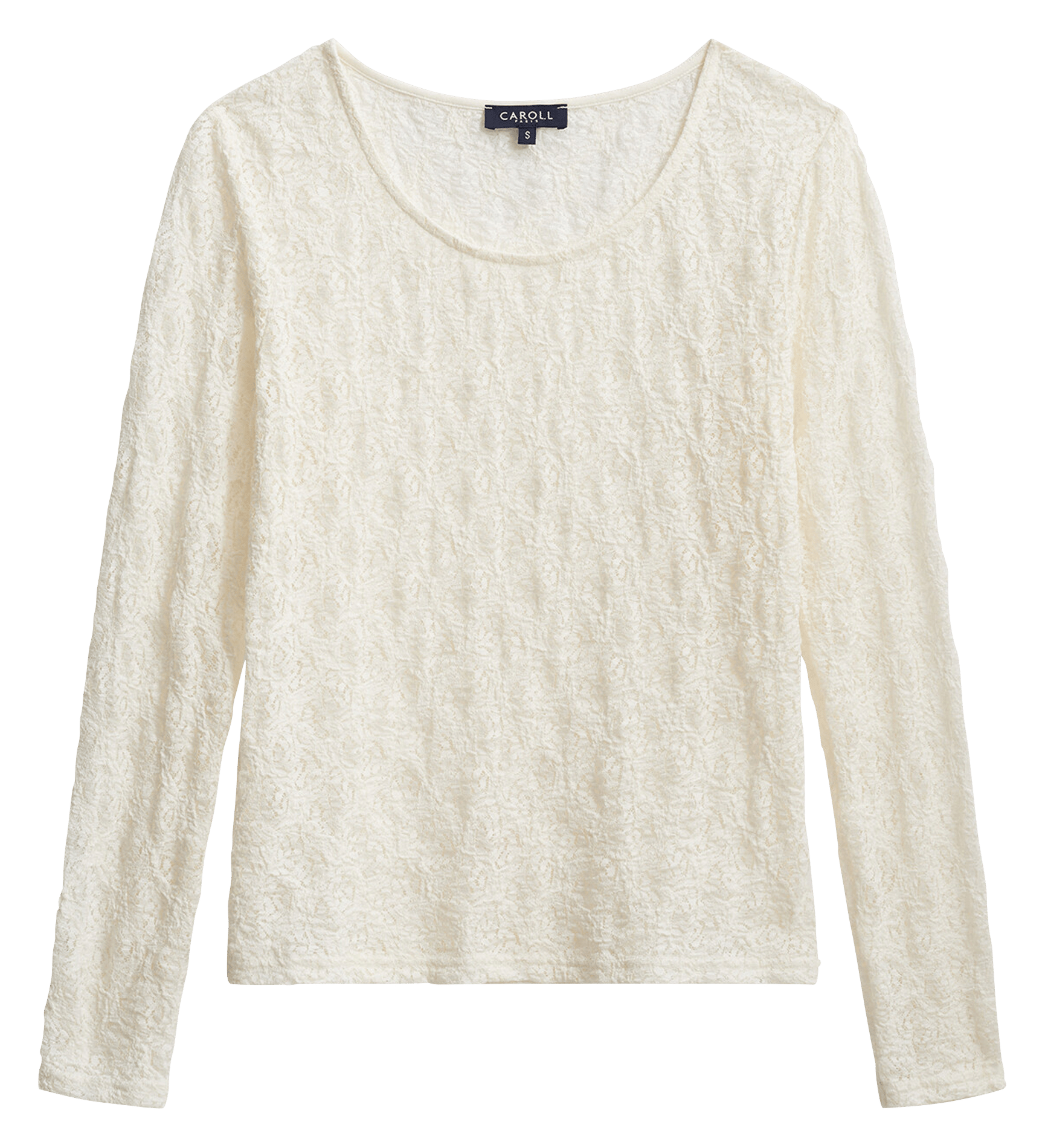 Rundhalsausschnitt T-Shirt mit taillierter Passform CAROLL Beige