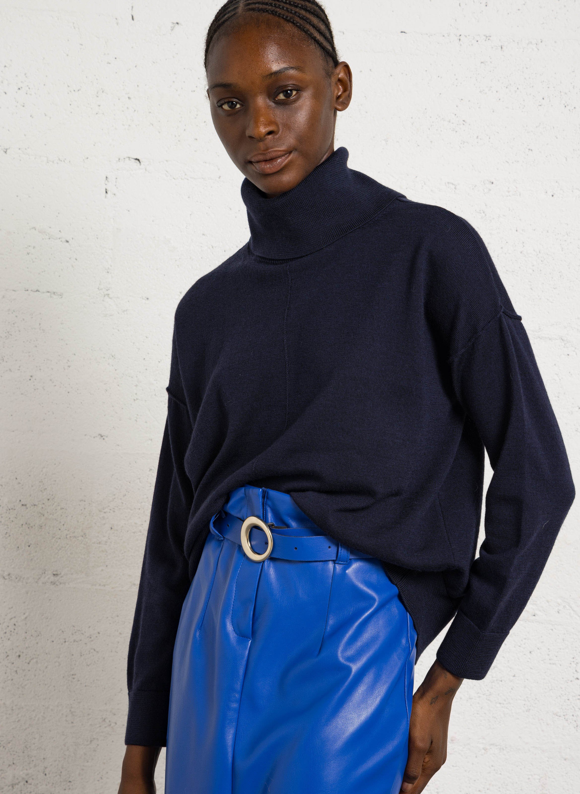 Oversize-Pullover aus Wolle MAISON ANJE Blau