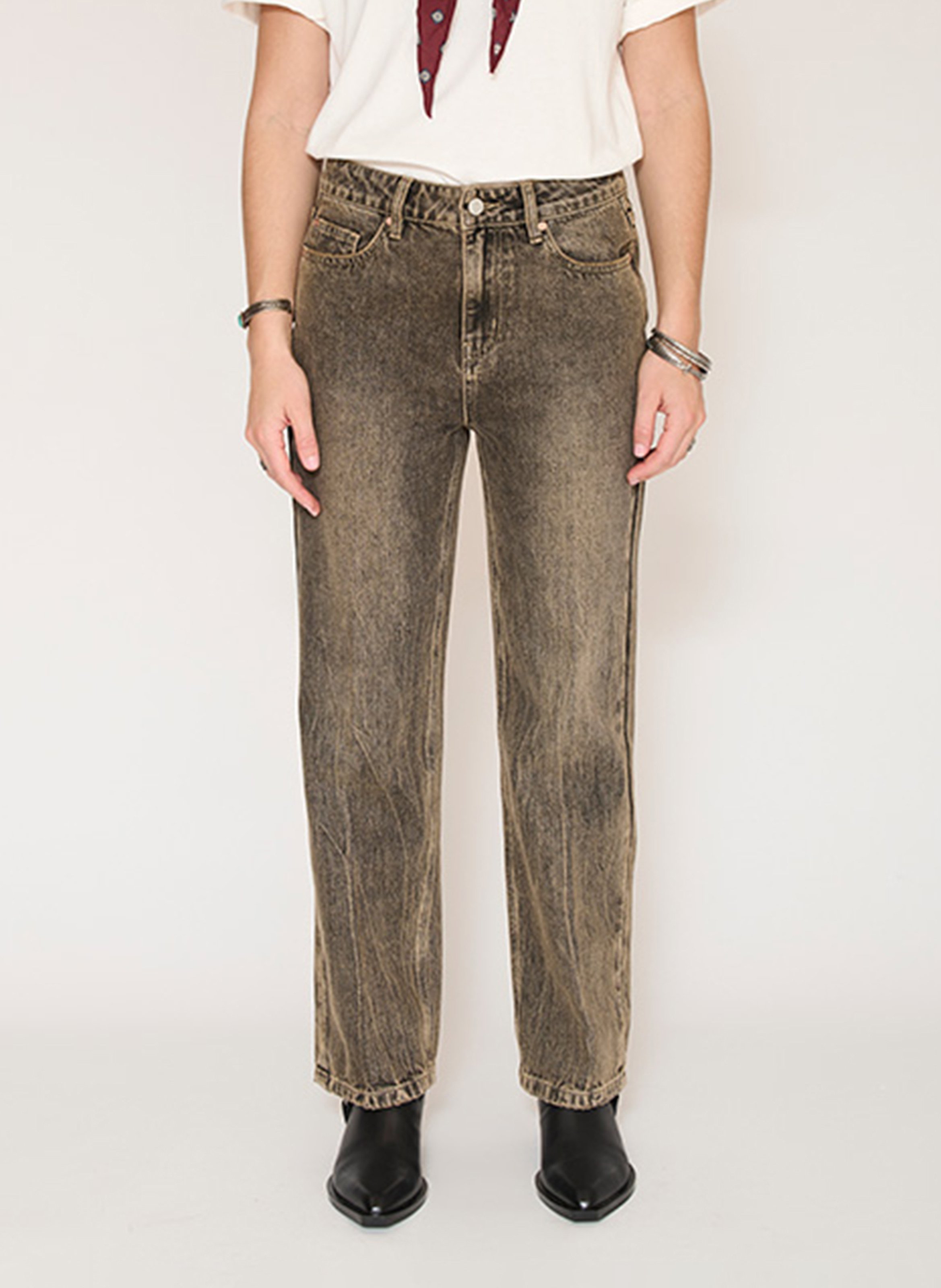 Gerade geschnittene Baumwollhose MKT Braun